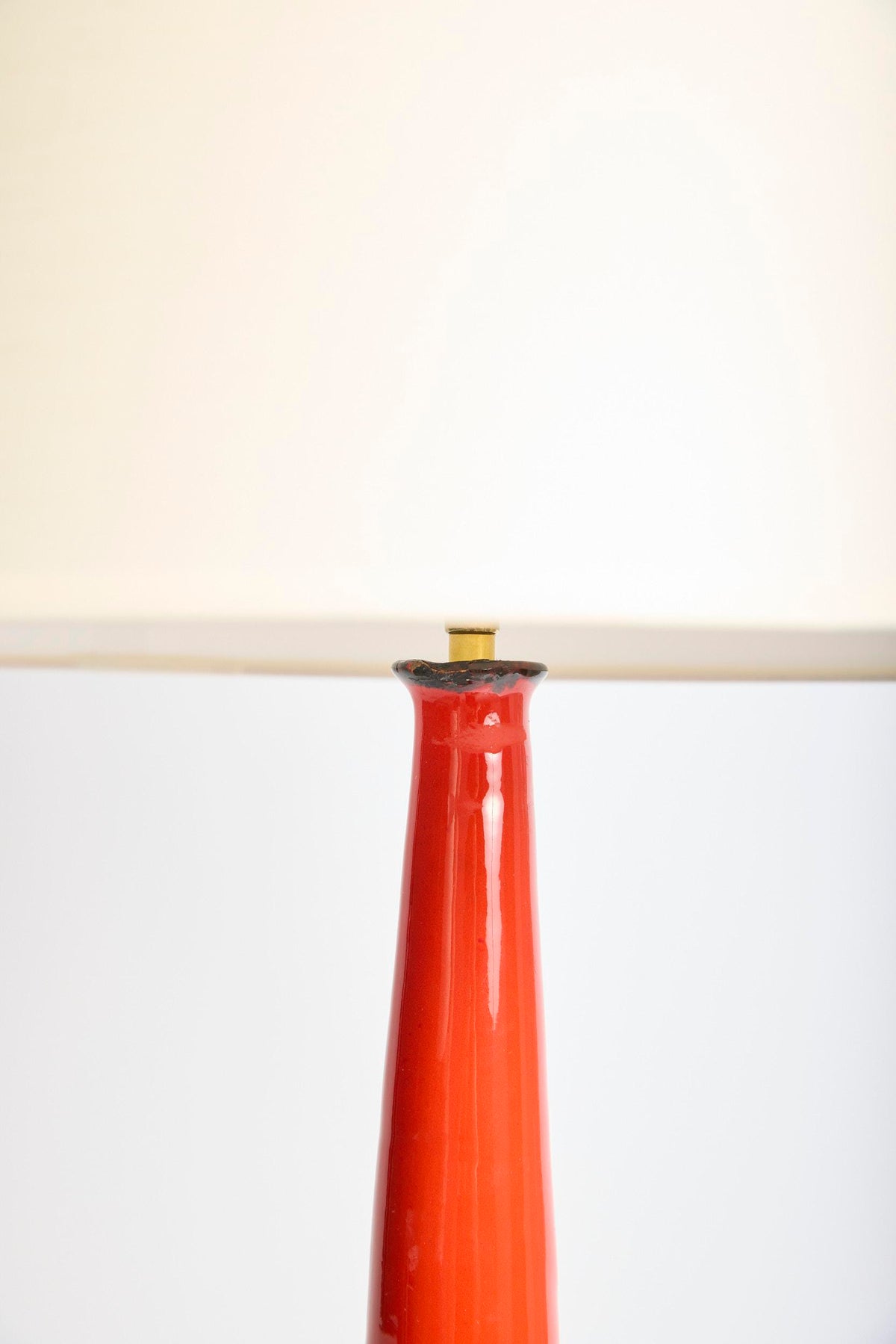 Red Ceramic Table Lamp, Vallauris