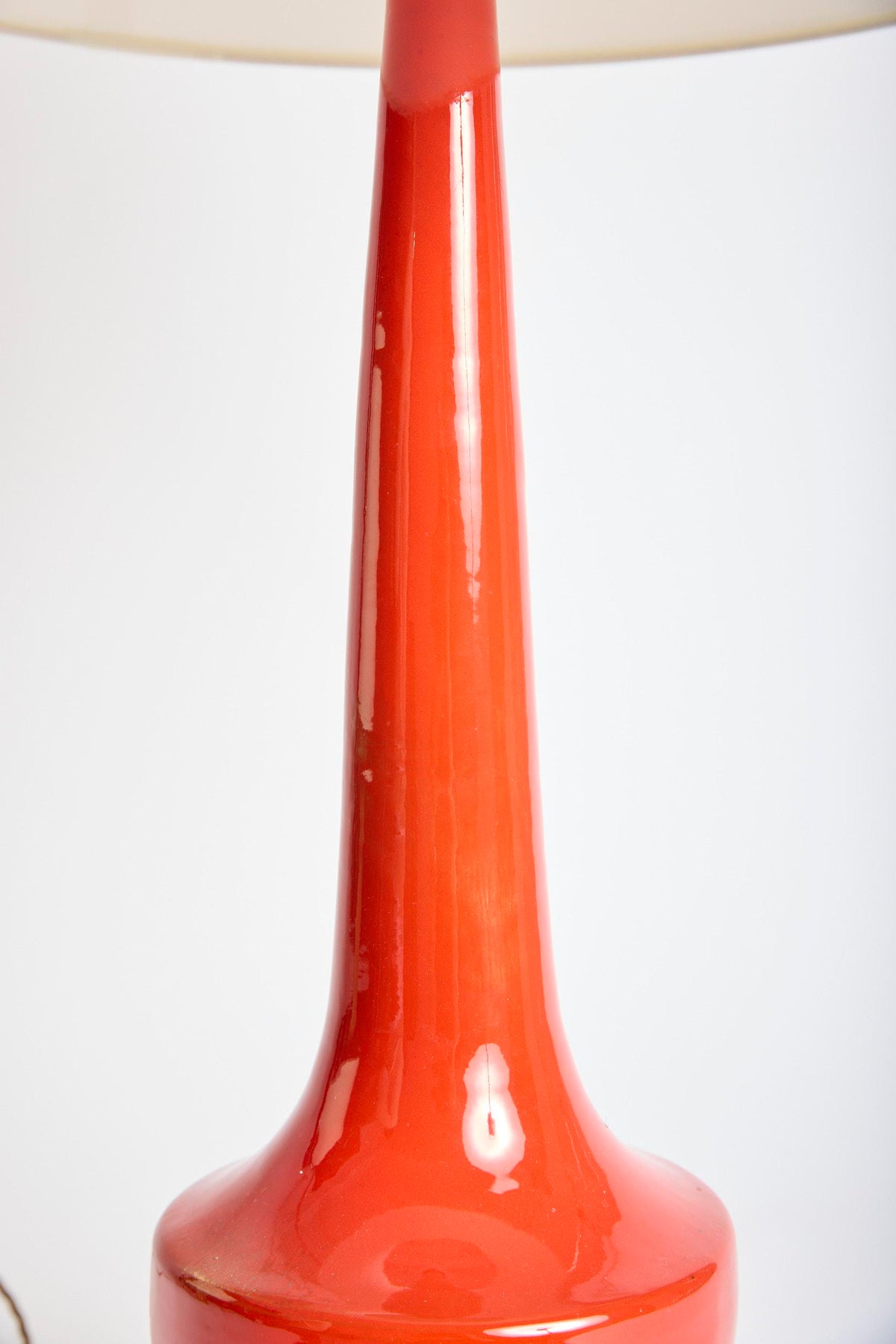 Red Ceramic Table Lamp, Vallauris