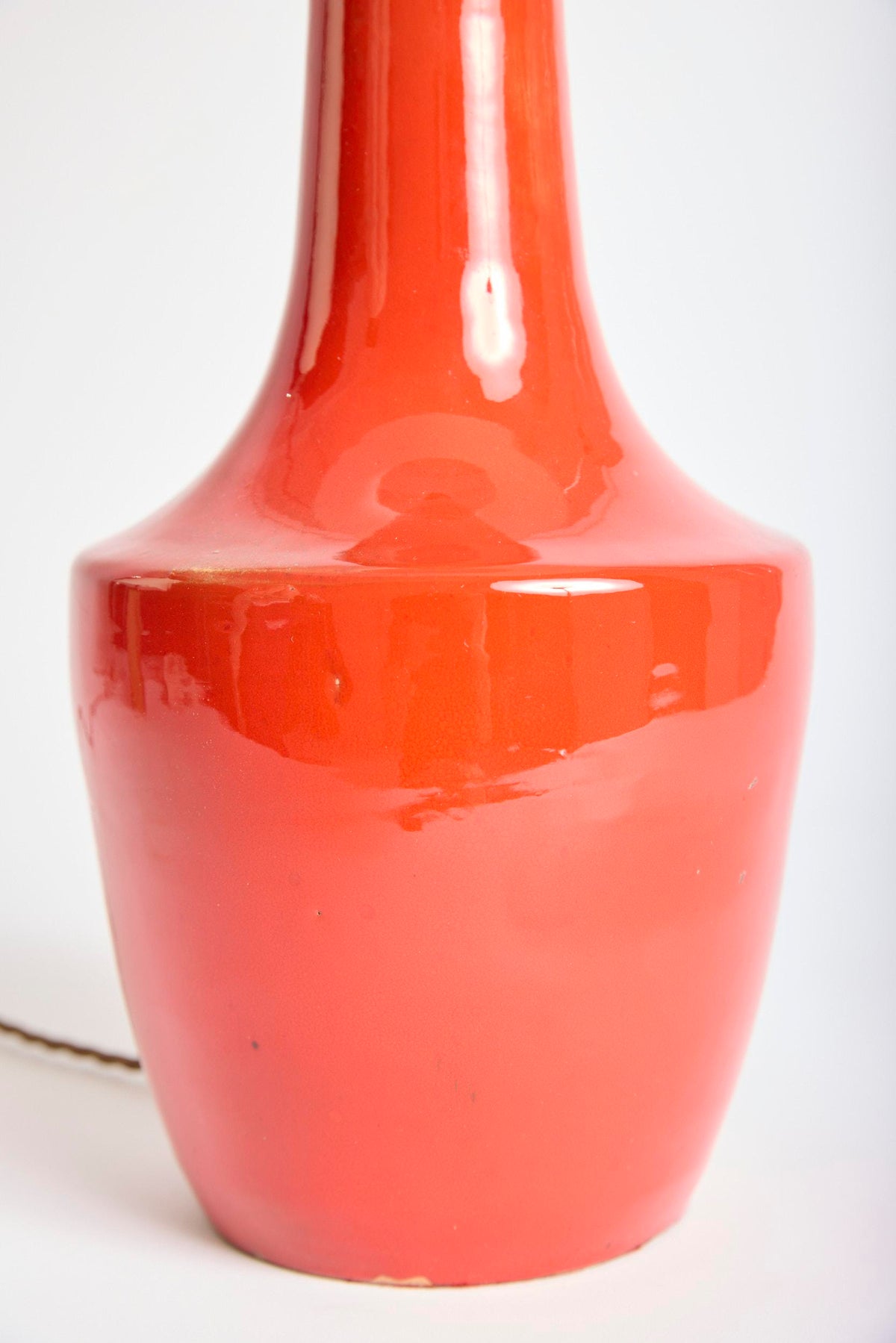 Red Ceramic Table Lamp, Vallauris
