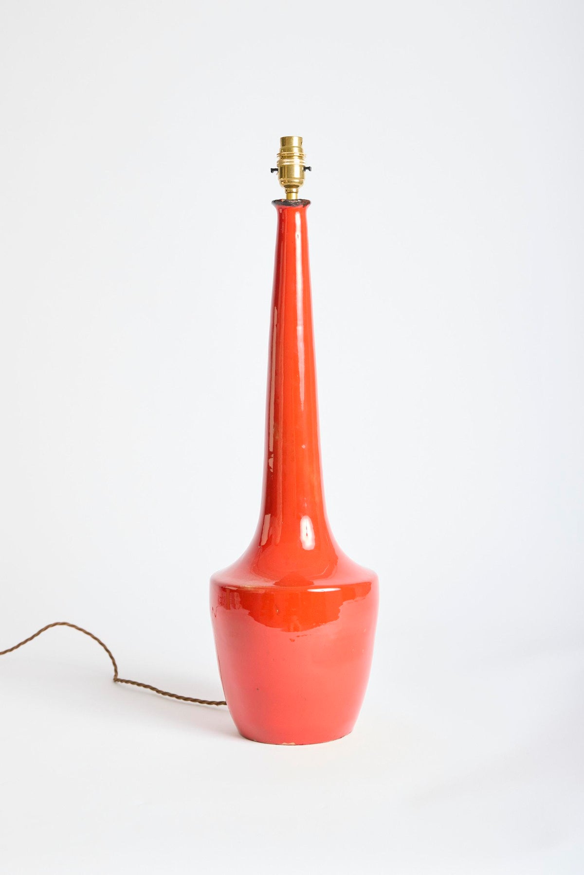 Red Ceramic Table Lamp, Vallauris