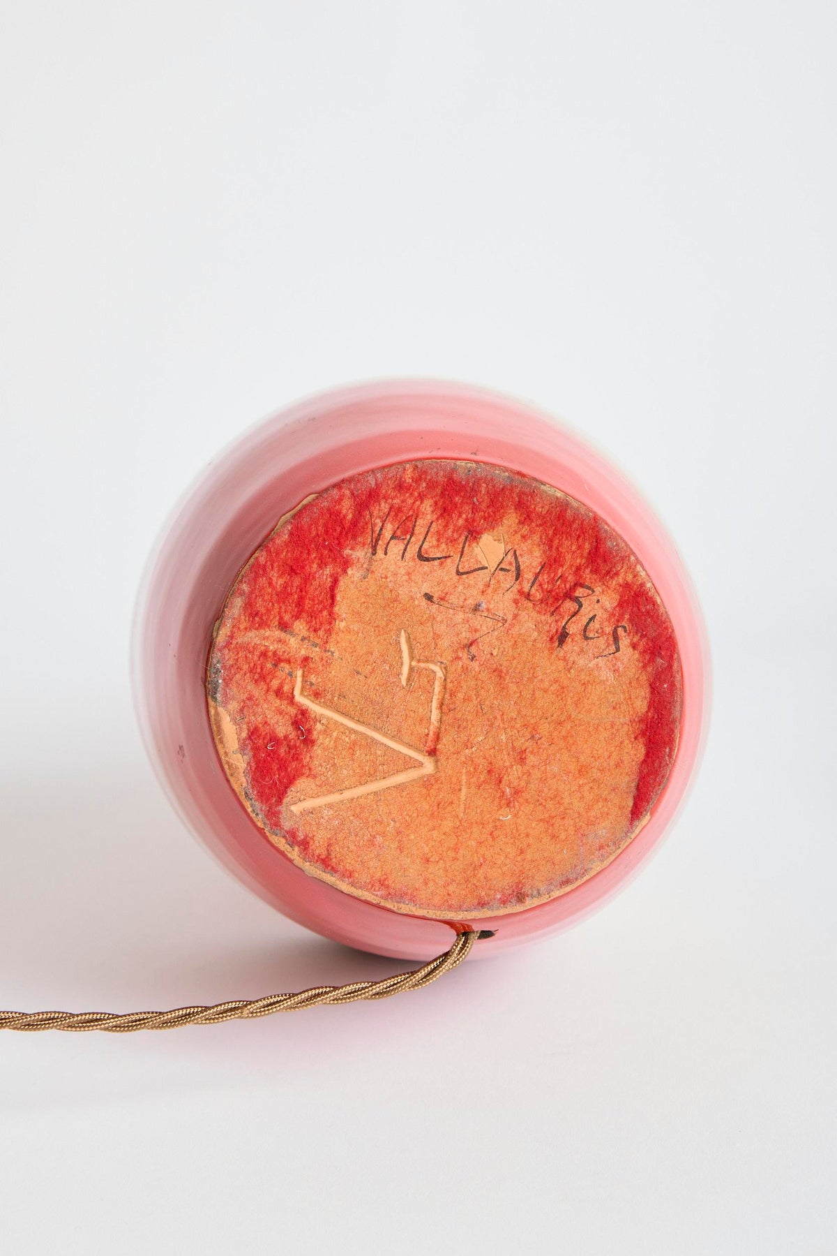 Red Ceramic Table Lamp, Vallauris