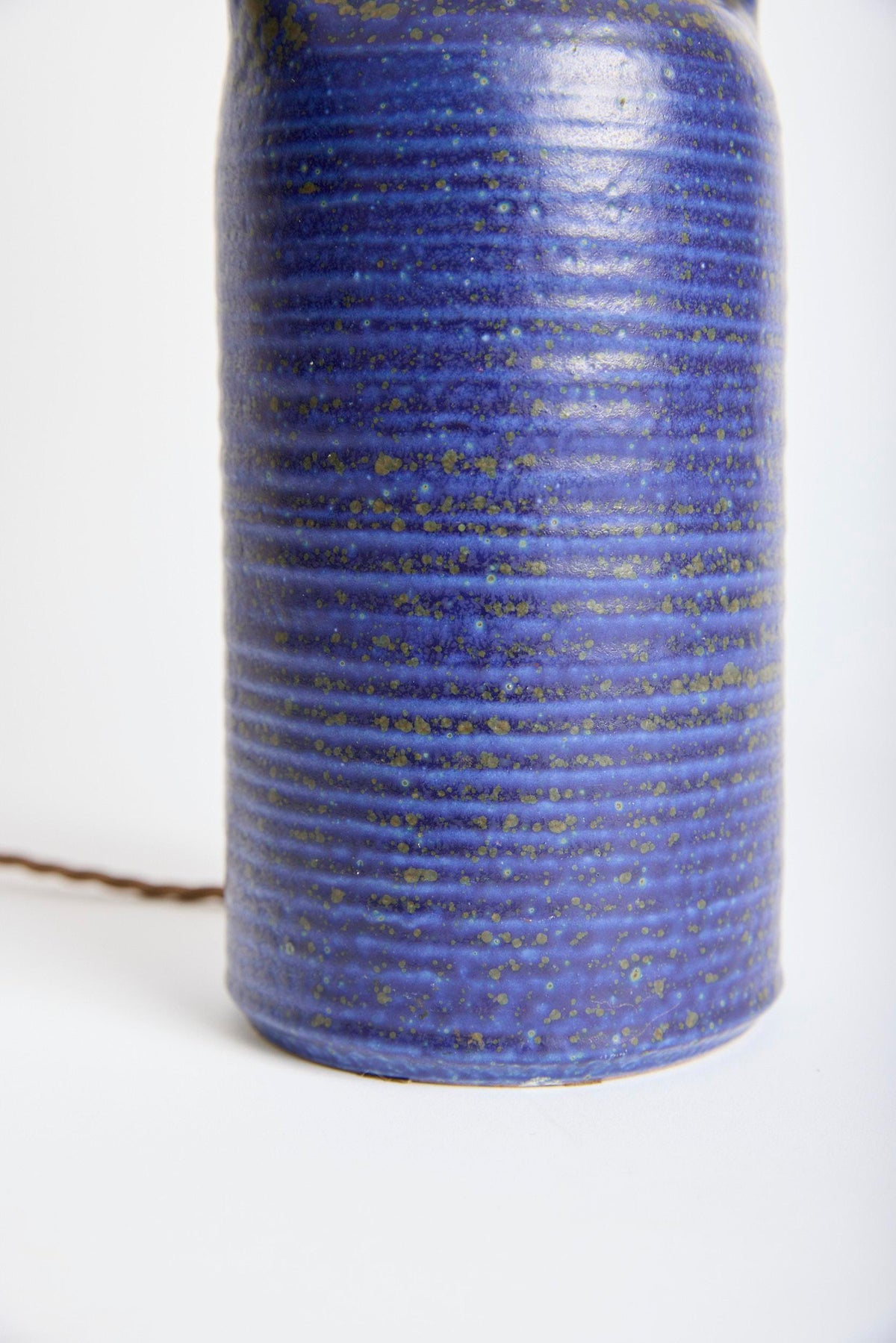 Blue Glazed Stoneware Table Lamp