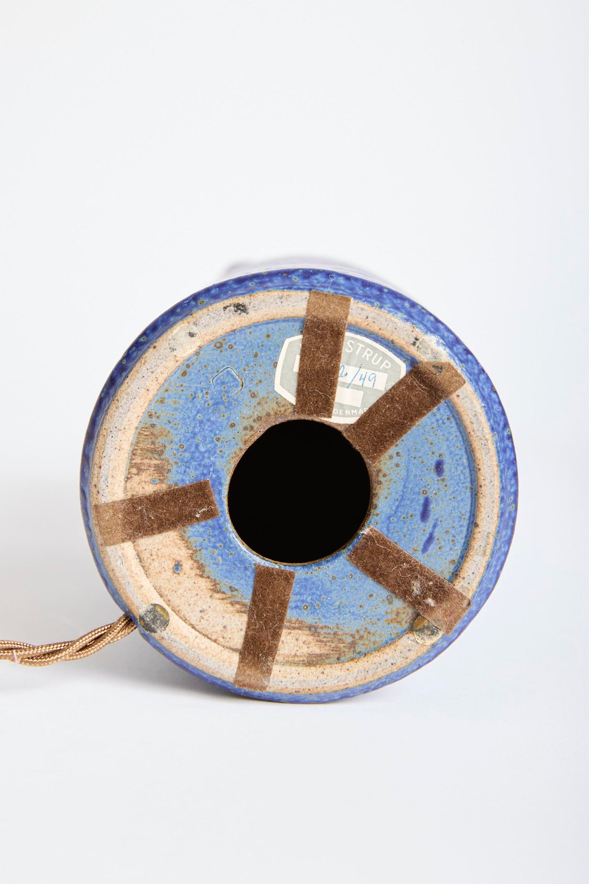 Blue Glazed Stoneware Table Lamp