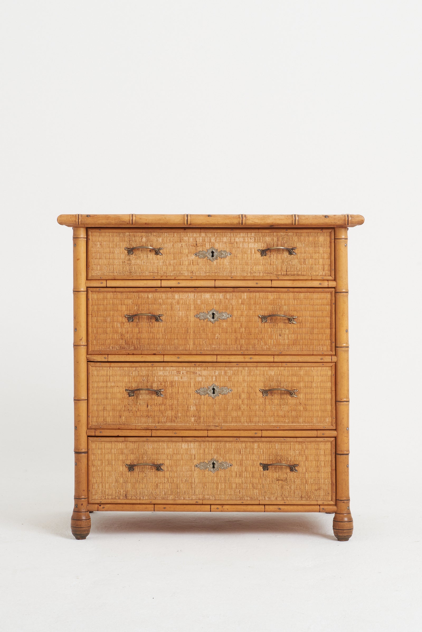 8383- Faux Bamboo and Rattan Chest of Drawers by Bodafors