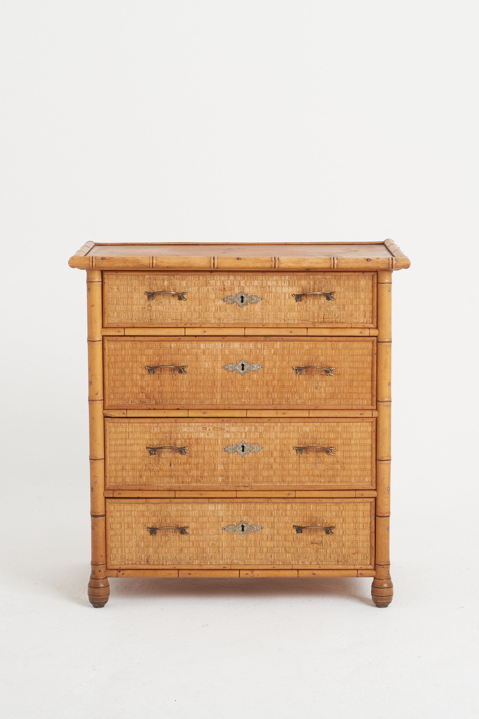 Faux Bamboo and Rattan Chest of Drawers by Bodafors