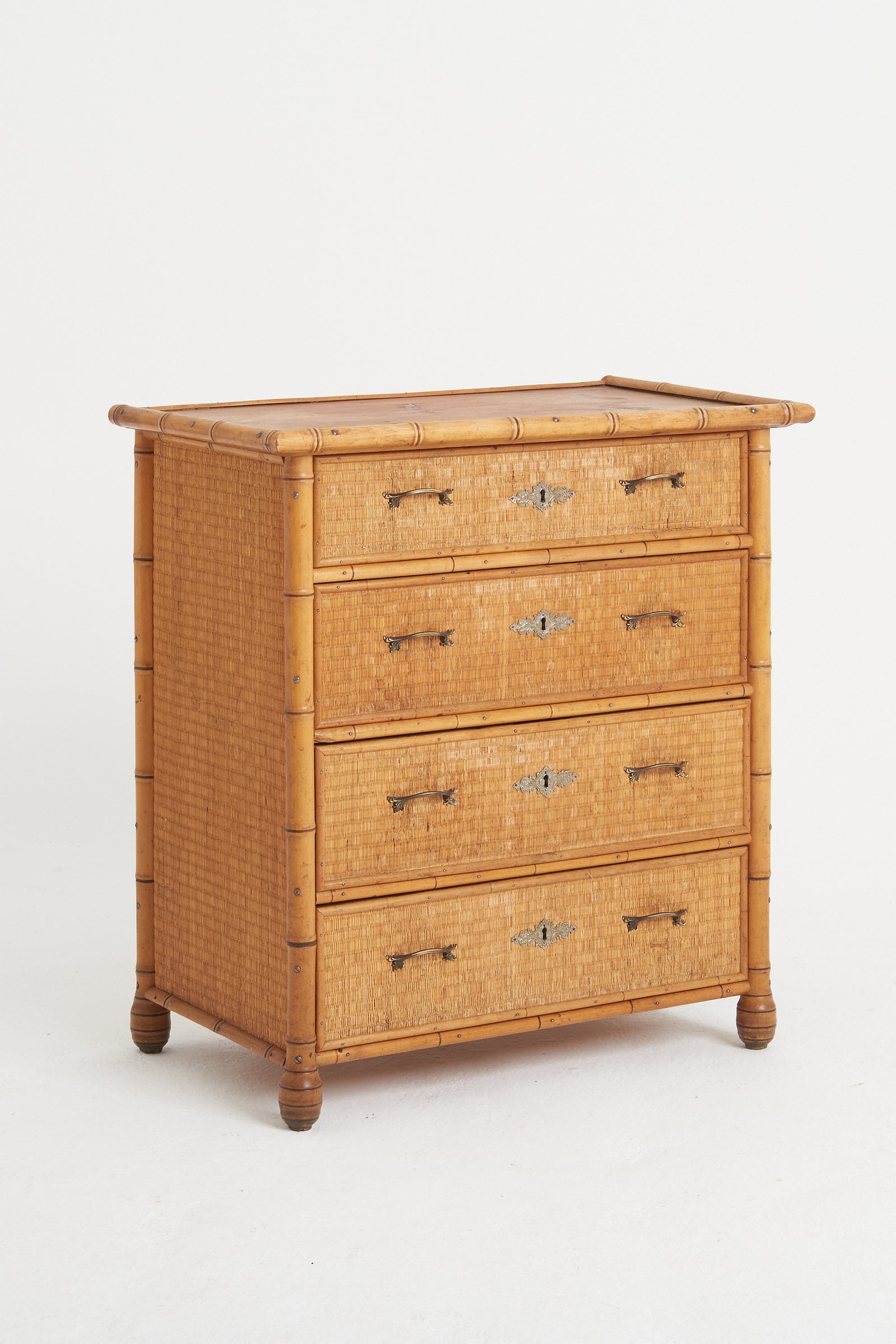 Faux Bamboo and Rattan Chest of Drawers by Bodafors