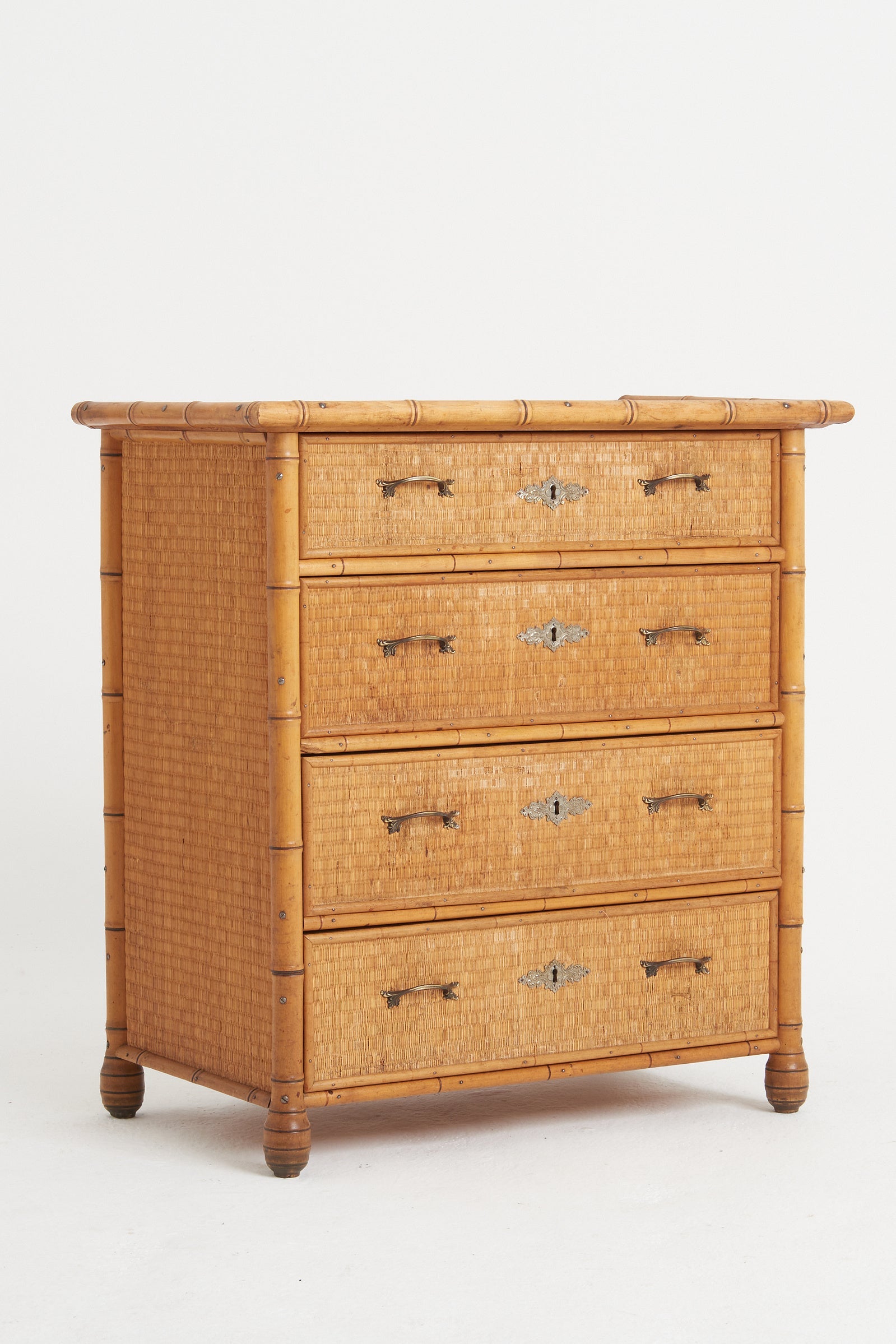Faux Bamboo and Rattan Chest of Drawers by Bodafors