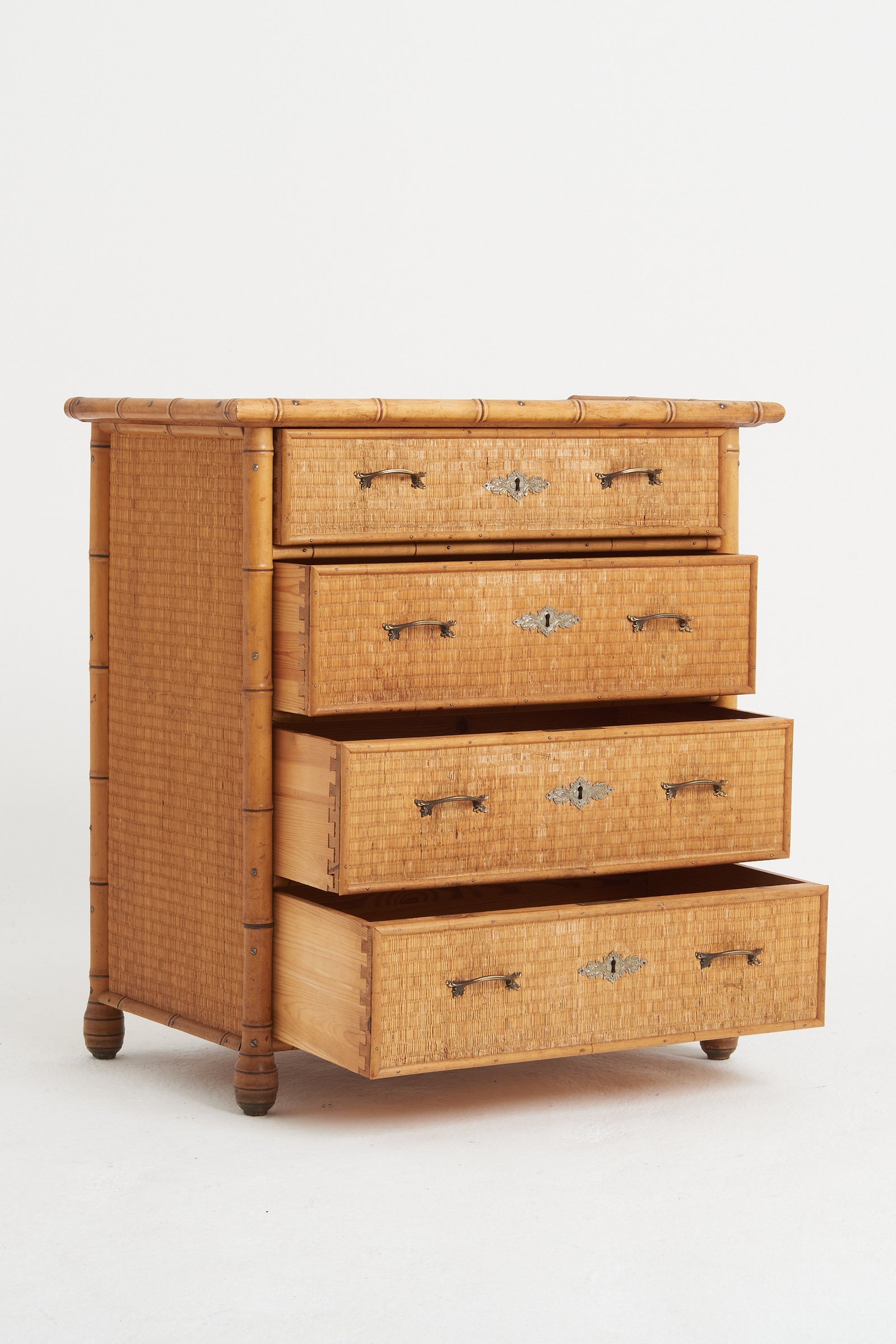Faux Bamboo and Rattan Chest of Drawers by Bodafors