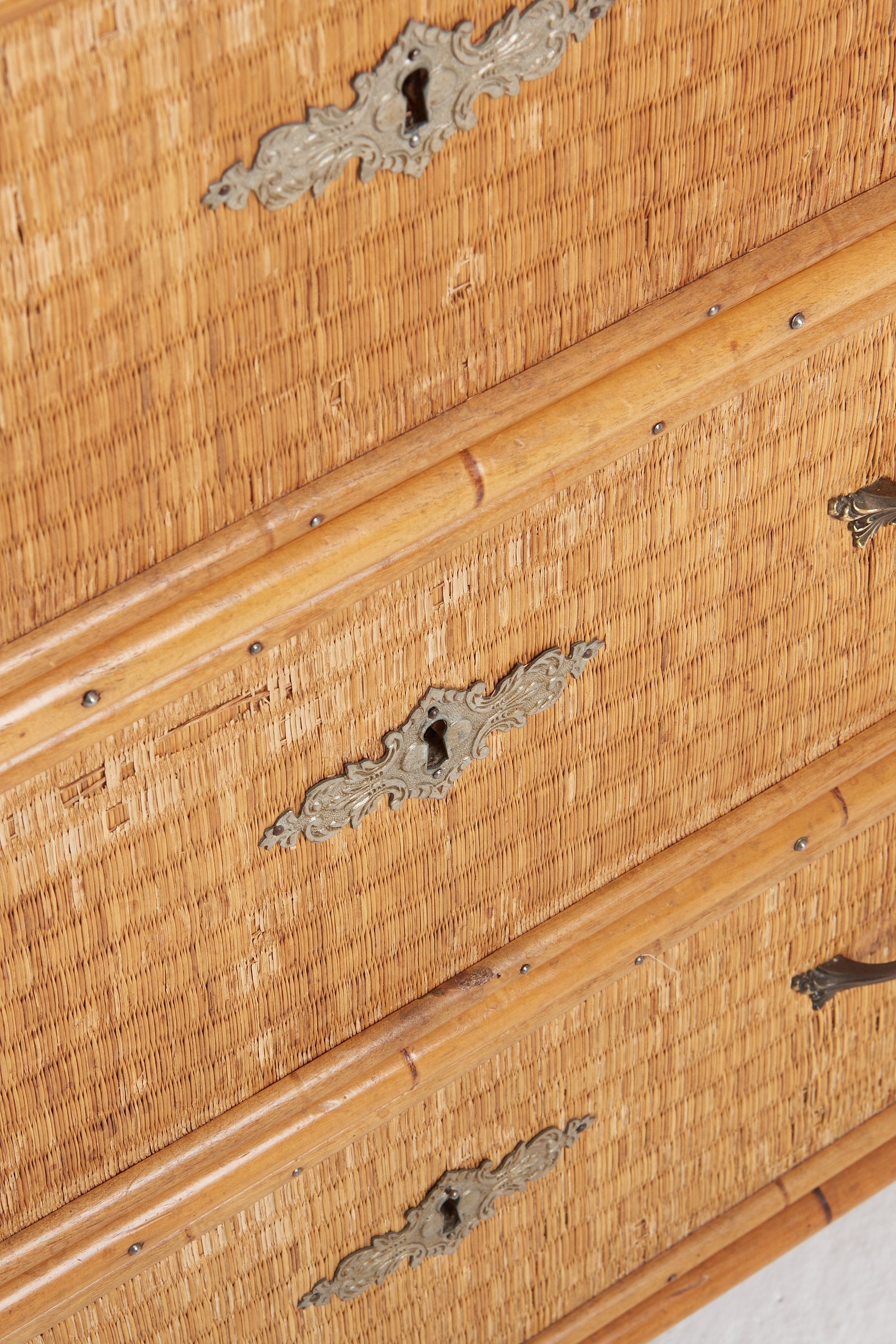 Faux Bamboo and Rattan Chest of Drawers by Bodafors