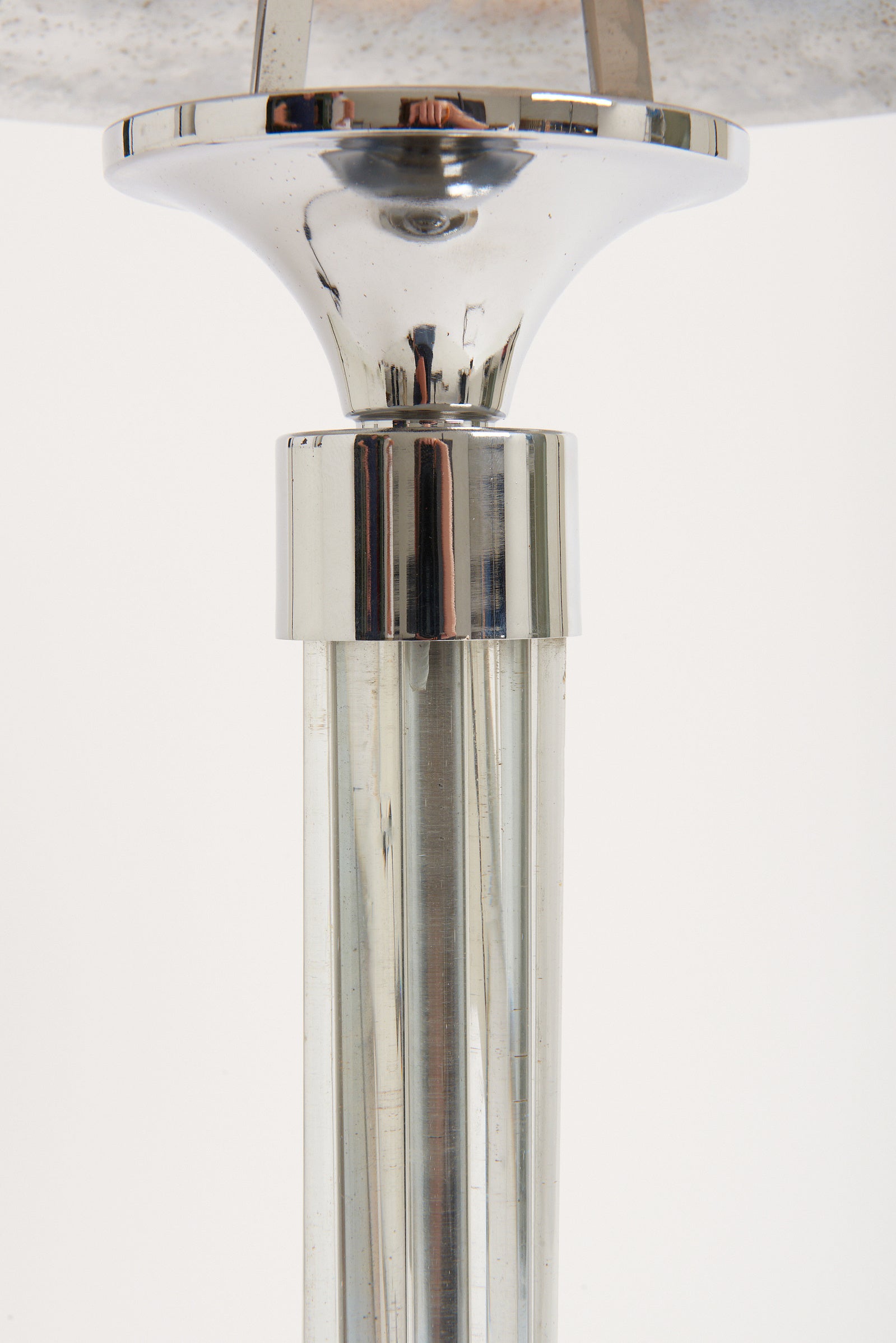 Art Deco Nickel and Glass Table Lamp