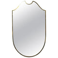 9654- Mid-Century Brass Shield Mirror