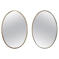 10073- Pair of Brass Oval Mirrors