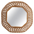10168- Large Octagonal Wicker Mirror