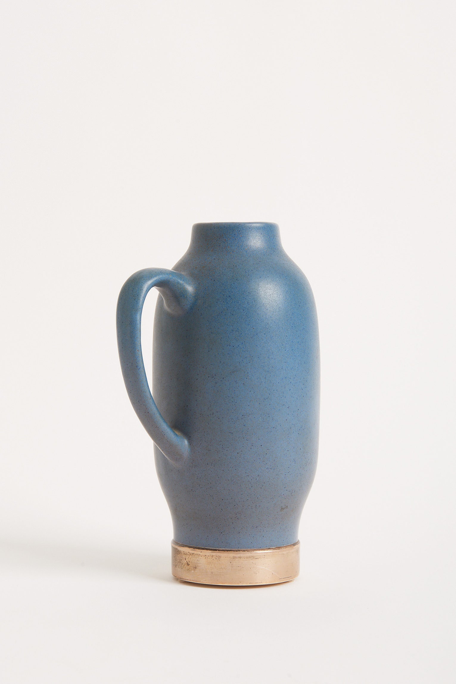 Silver Mounted Blue Ceramic Jug