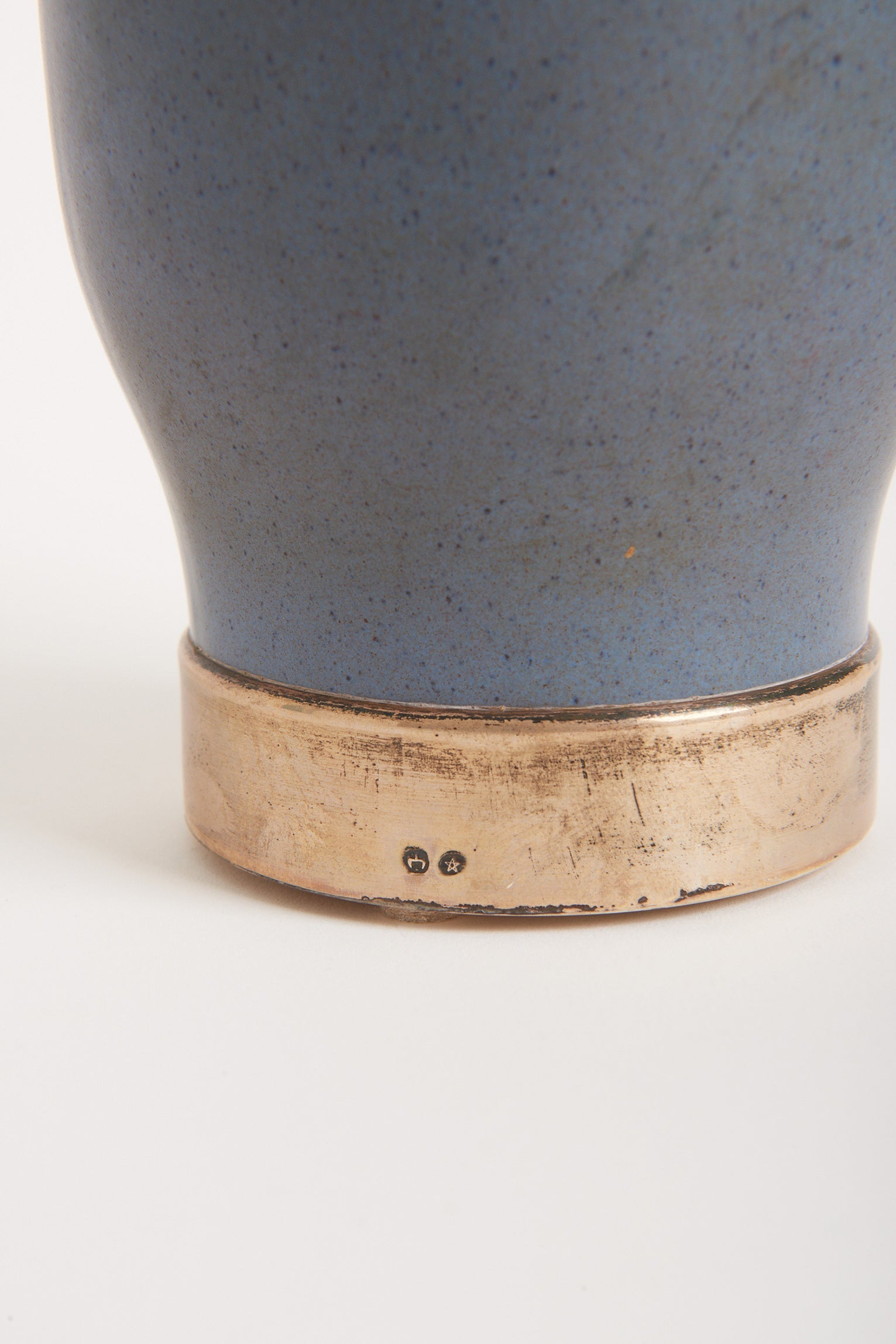Silver Mounted Blue Ceramic Jug
