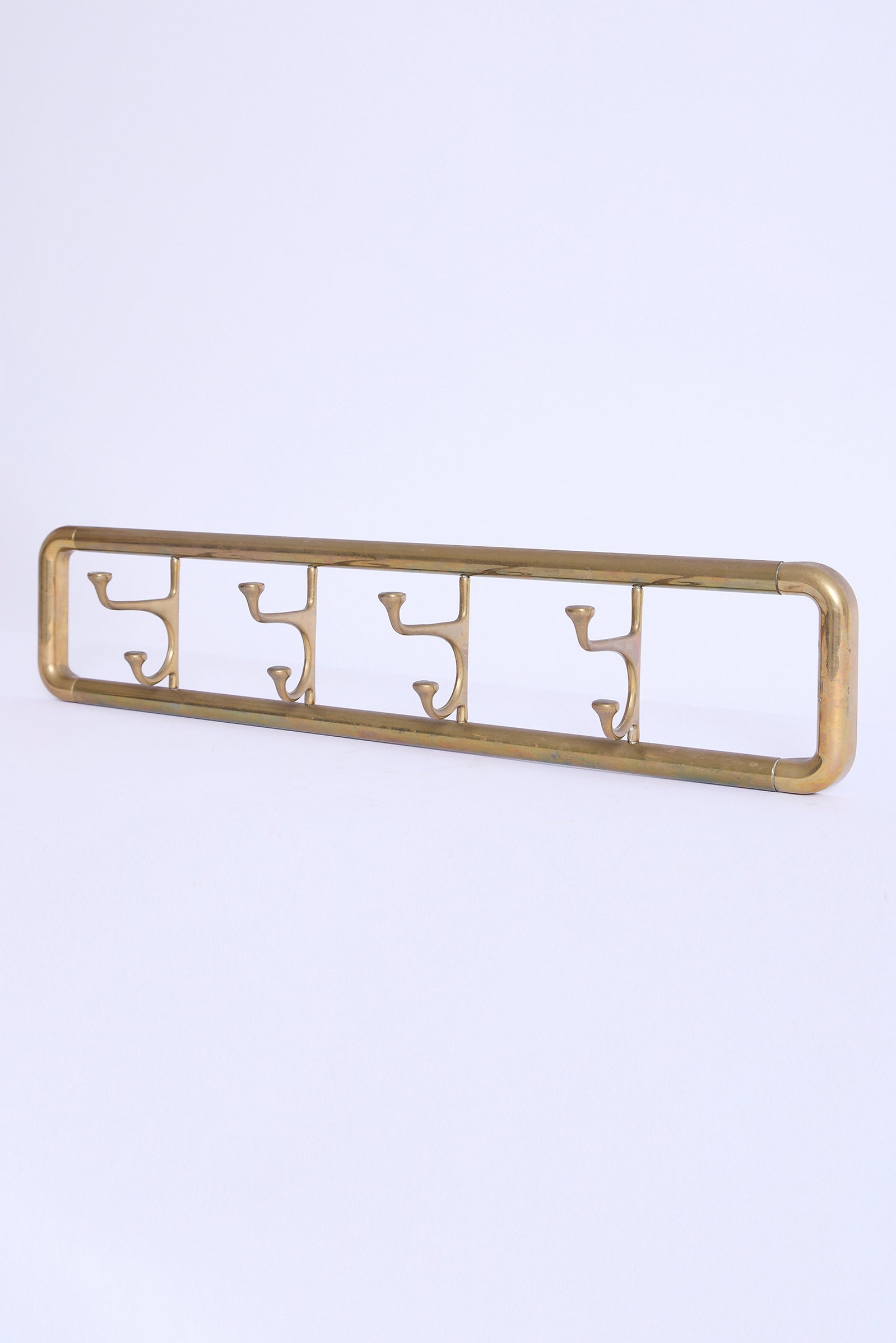 Brass Coat Rack and Hangers