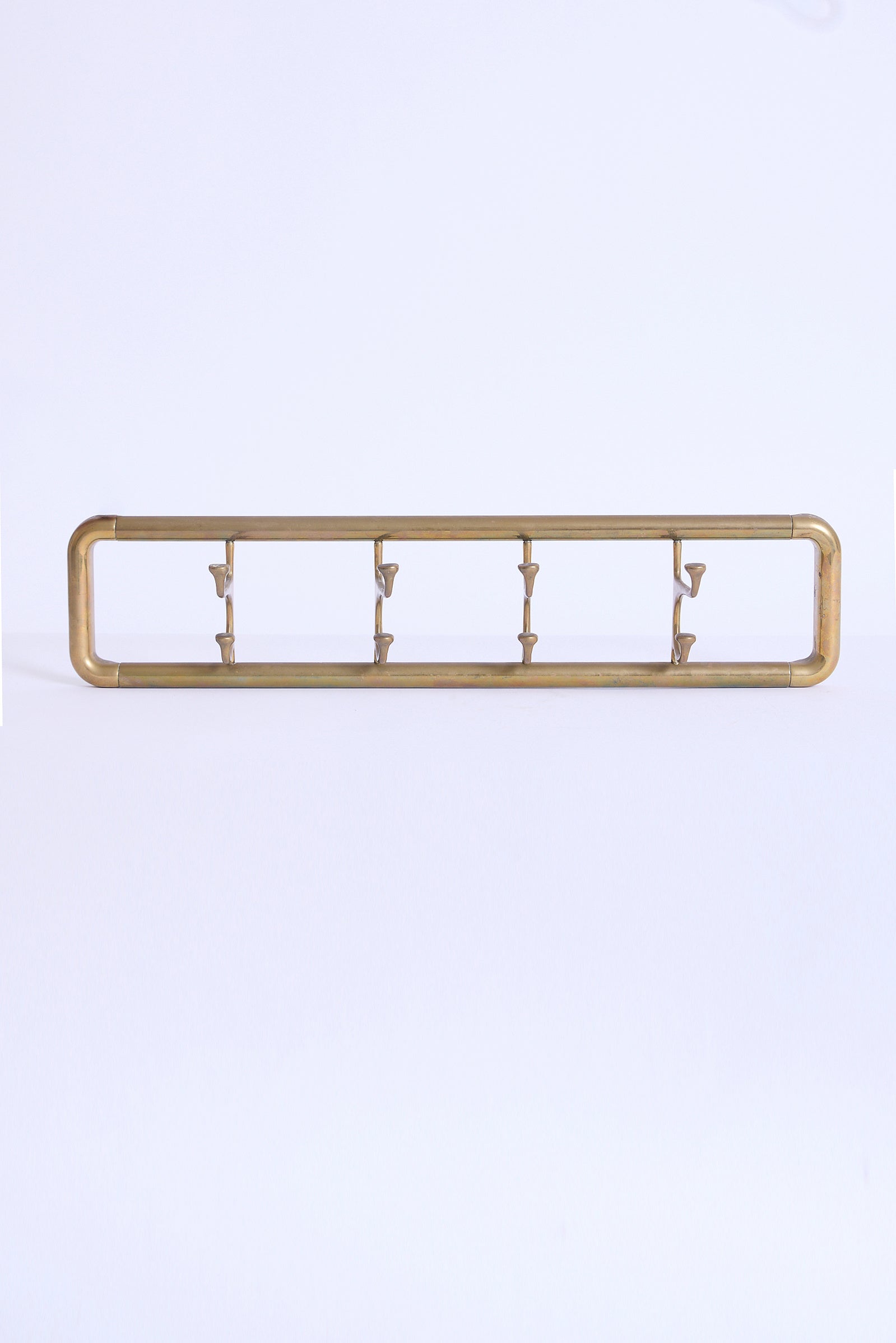 Brass Coat Rack and Hangers
