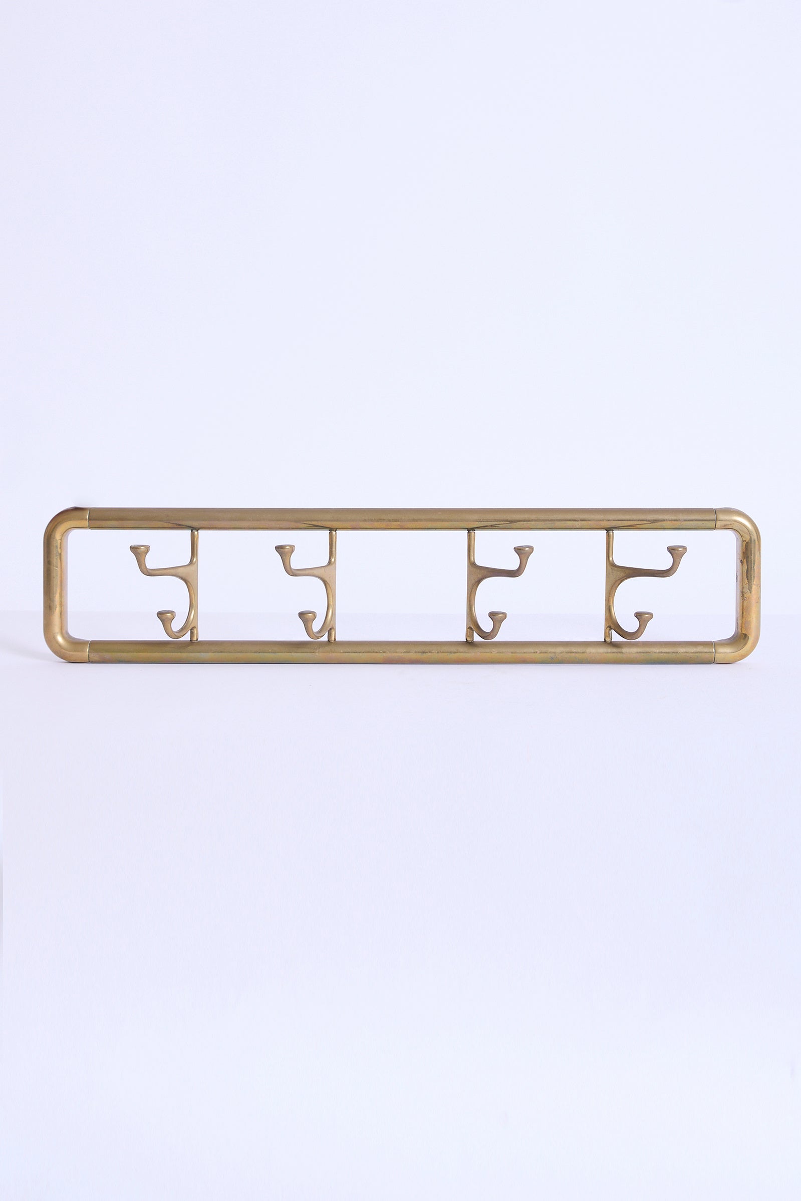 5852- Brass Coat Rack and Hangers