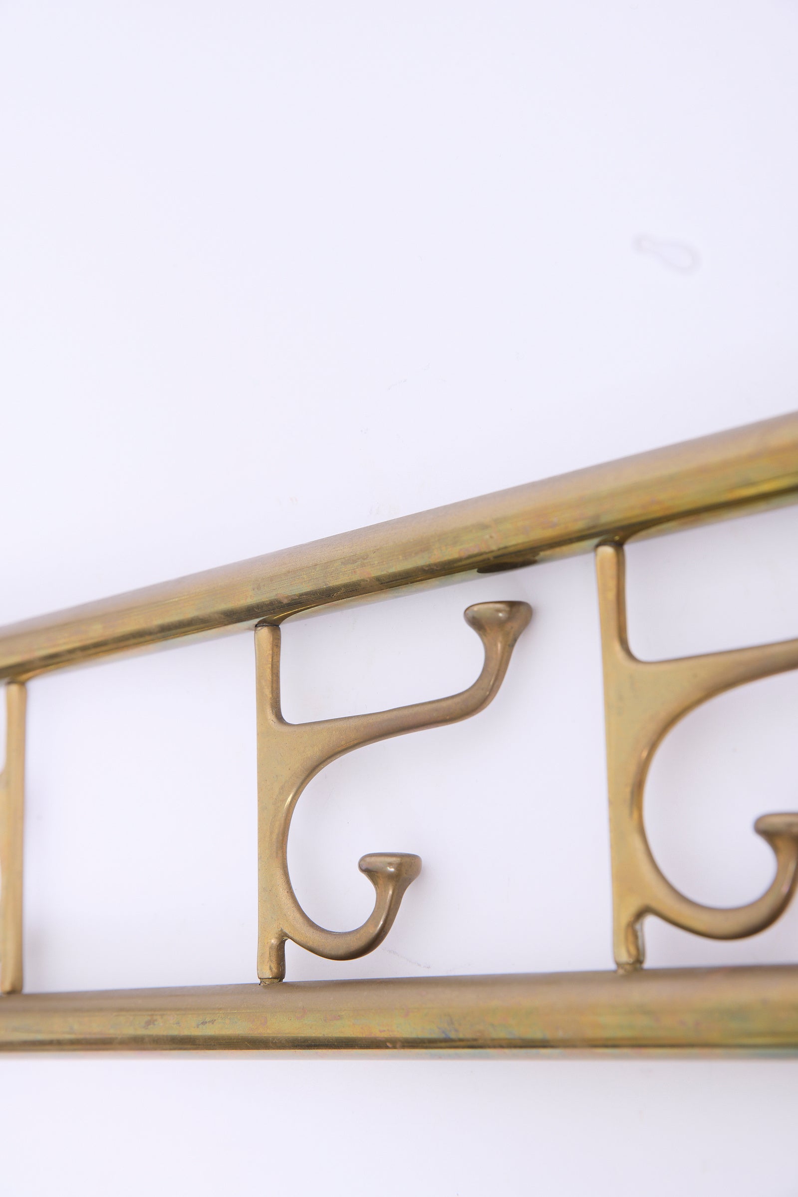 Brass Coat Rack and Hangers