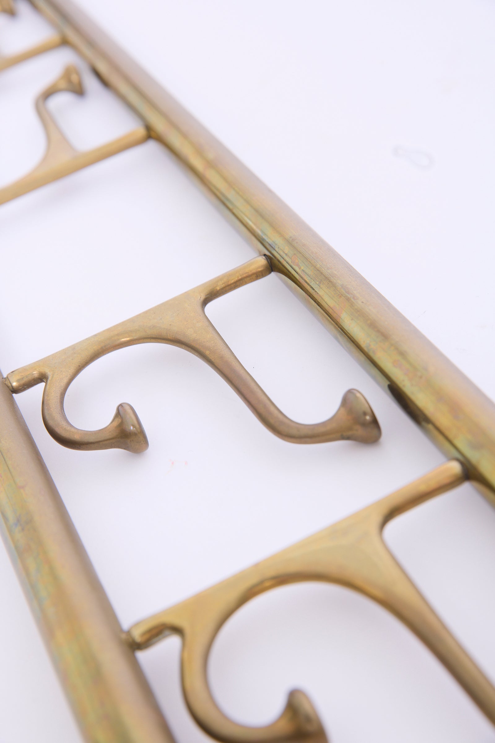 Brass Coat Rack and Hangers