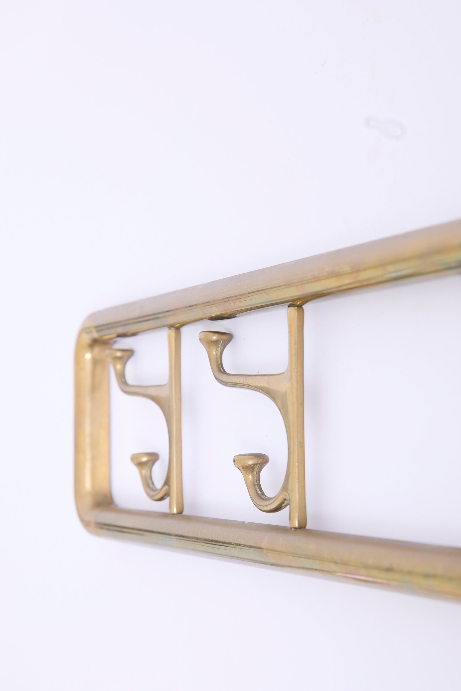 Brass Coat Rack and Hangers