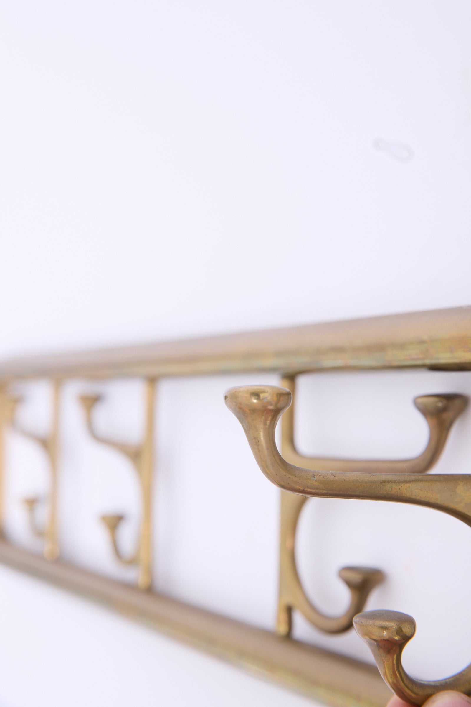 Brass Coat Rack and Hangers