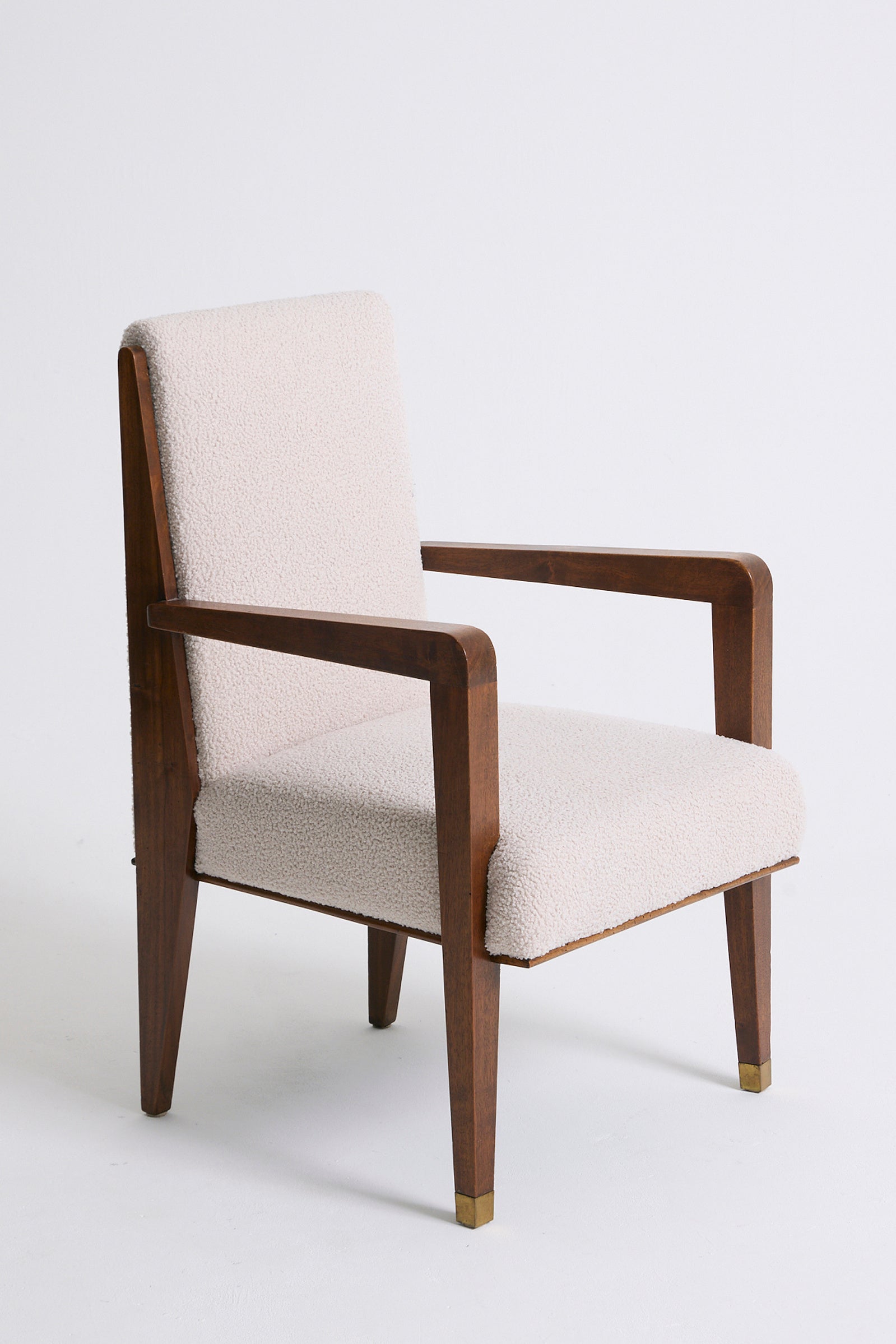 6365- Modernist Mahogany Armchair by Maurice Jallot
