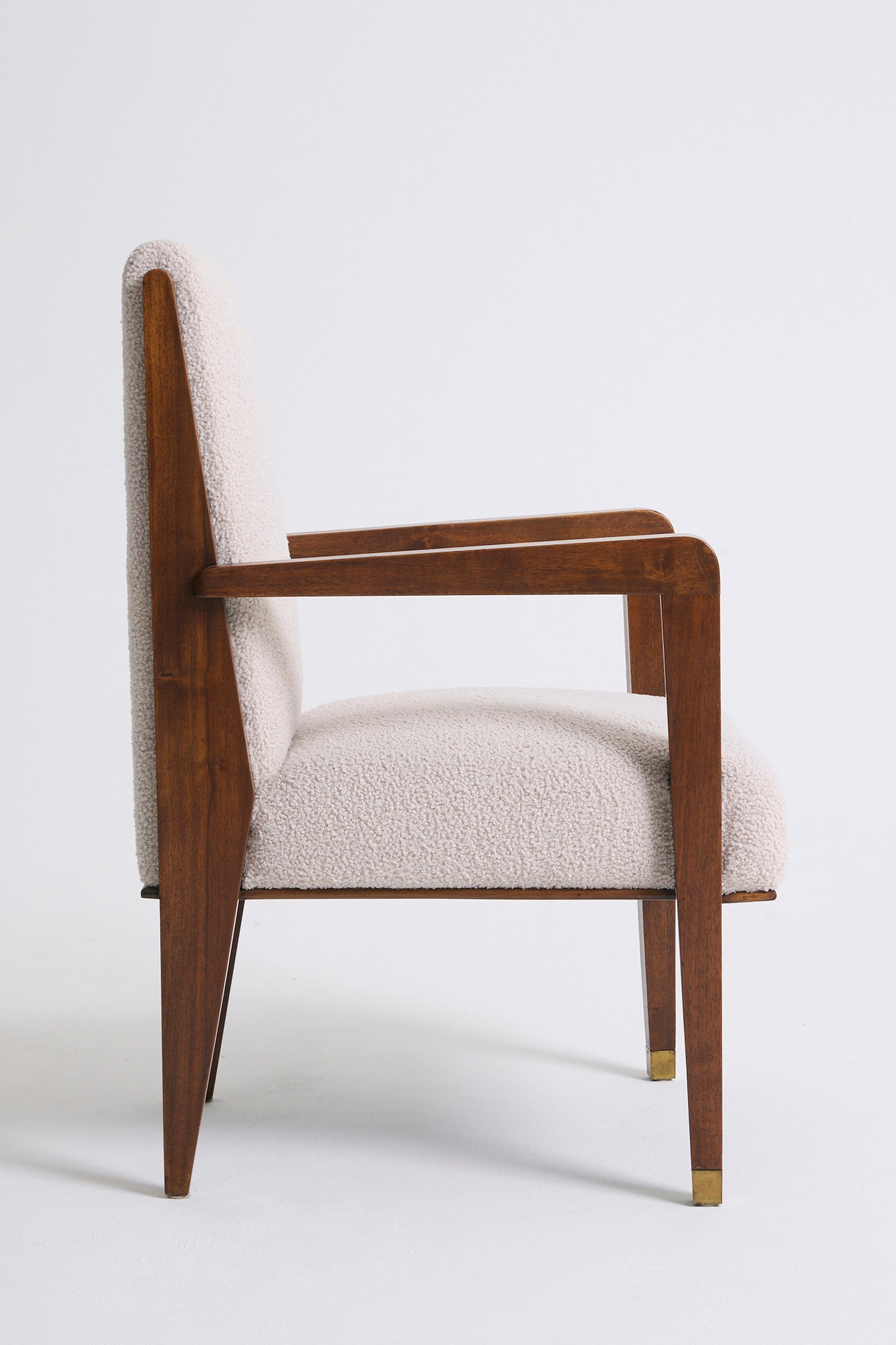 Modernist Mahogany Armchair by Maurice Jallot