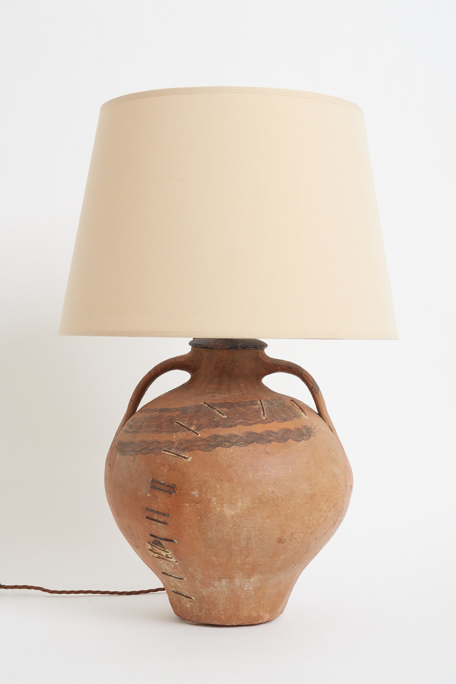 6554- Early 20th Century Spanish Terracotta Table Lamp