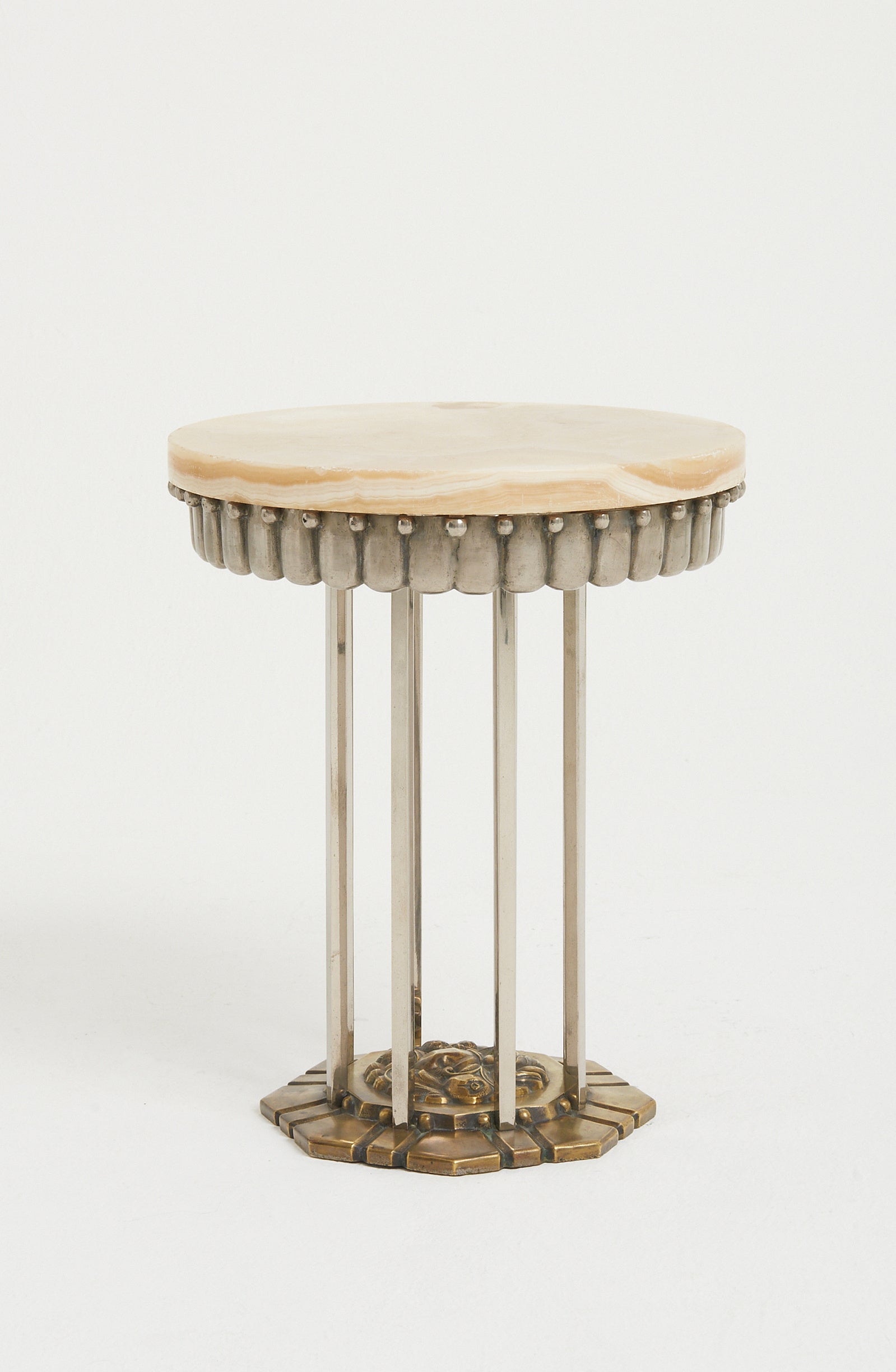 6593- Art Deco Onyx Top Side Table
