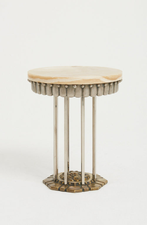 6593- Art Deco Onyx Top Side Table
