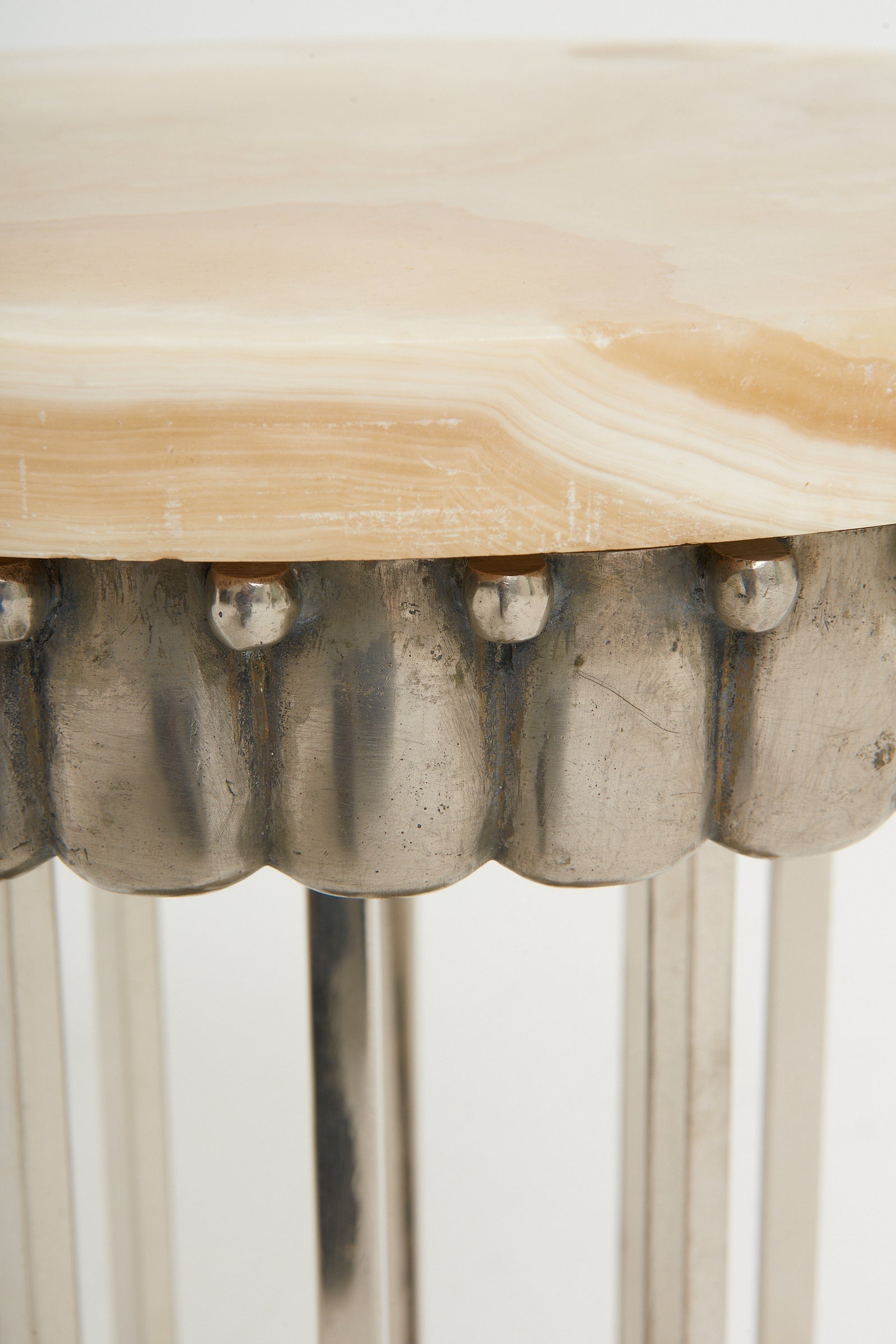 Art Deco Onyx Top Side Table