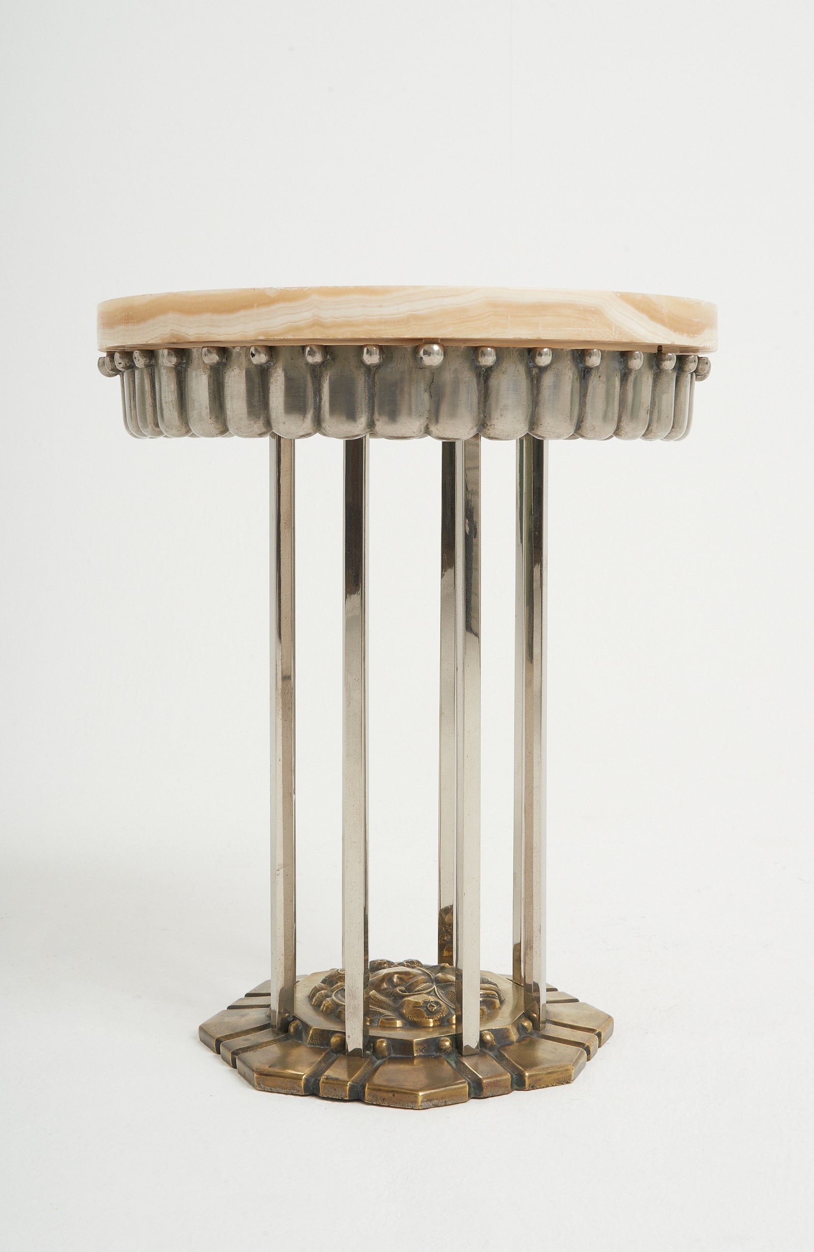Art Deco Onyx Top Side Table