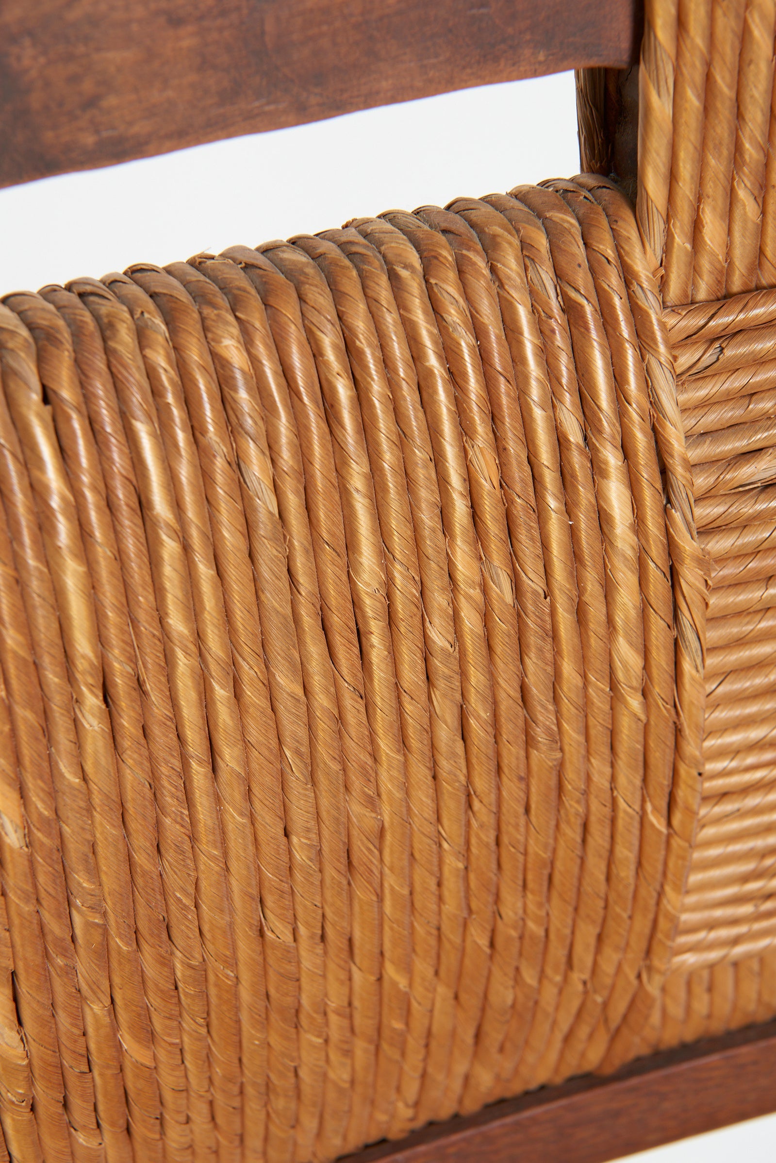 Pair of Oak and Rush Armchairs