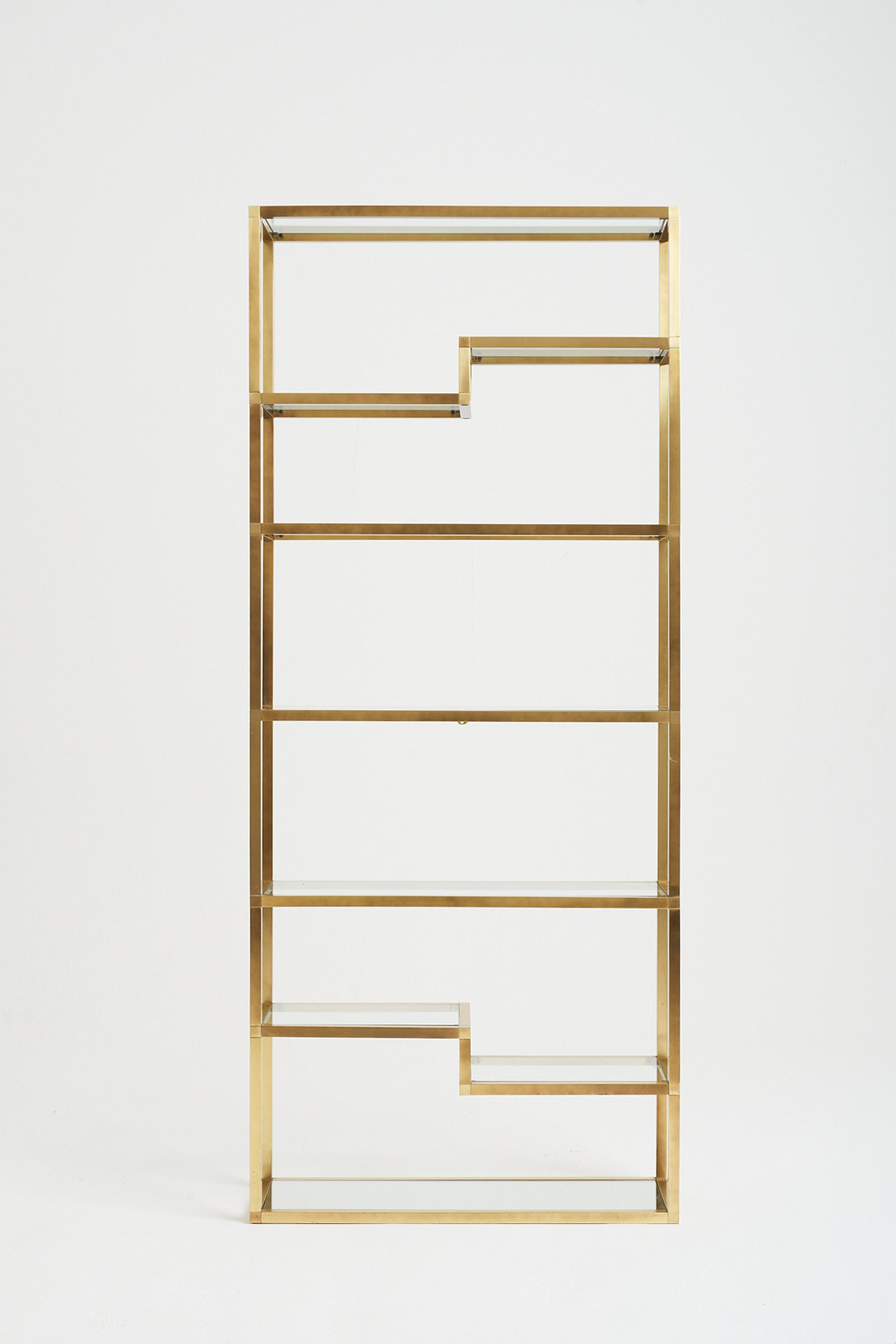 Mid-Century Brass and Glass Etagère