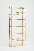 6927- Mid-Century Brass and Glass Etagère