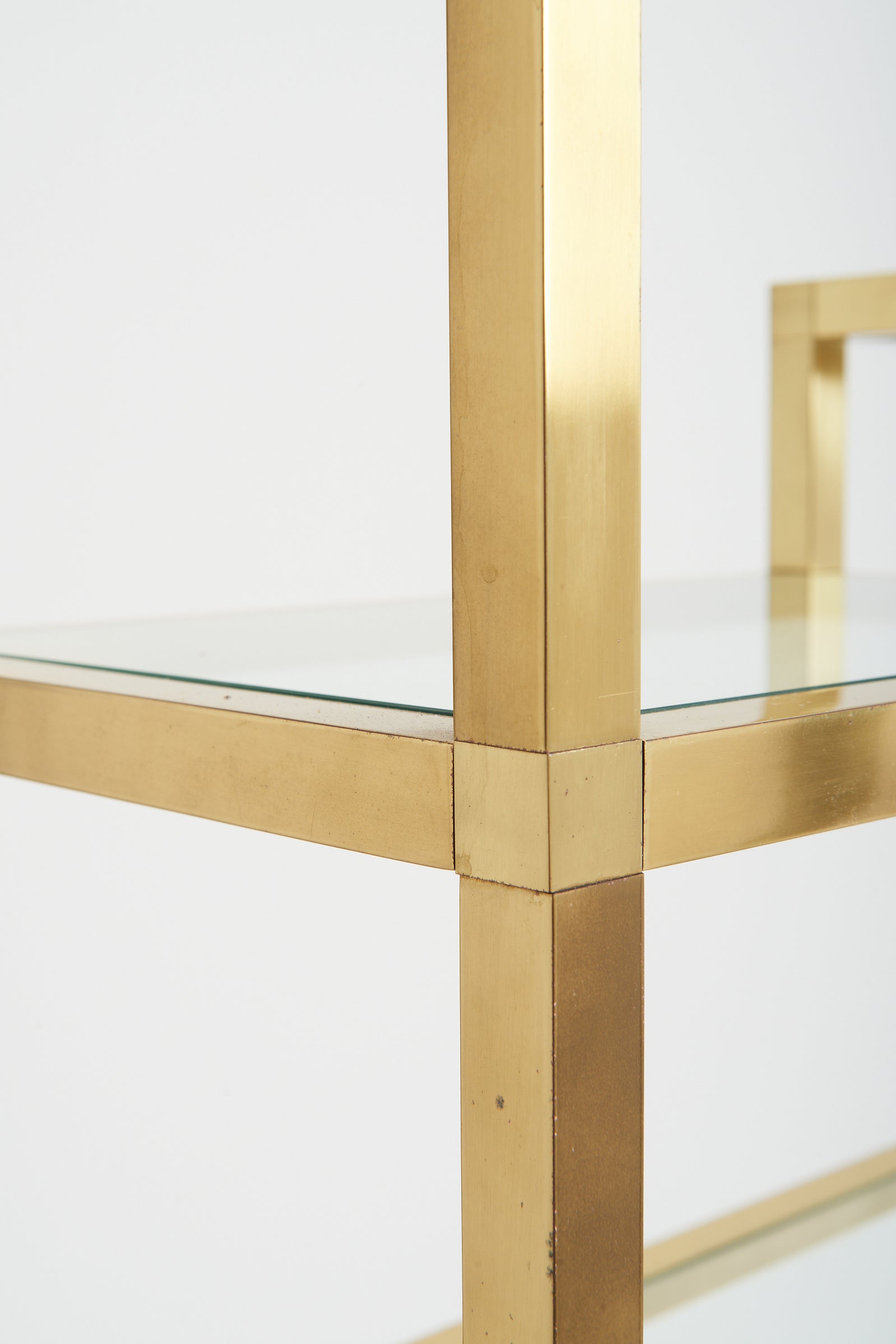 Mid-Century Brass and Glass Etagère