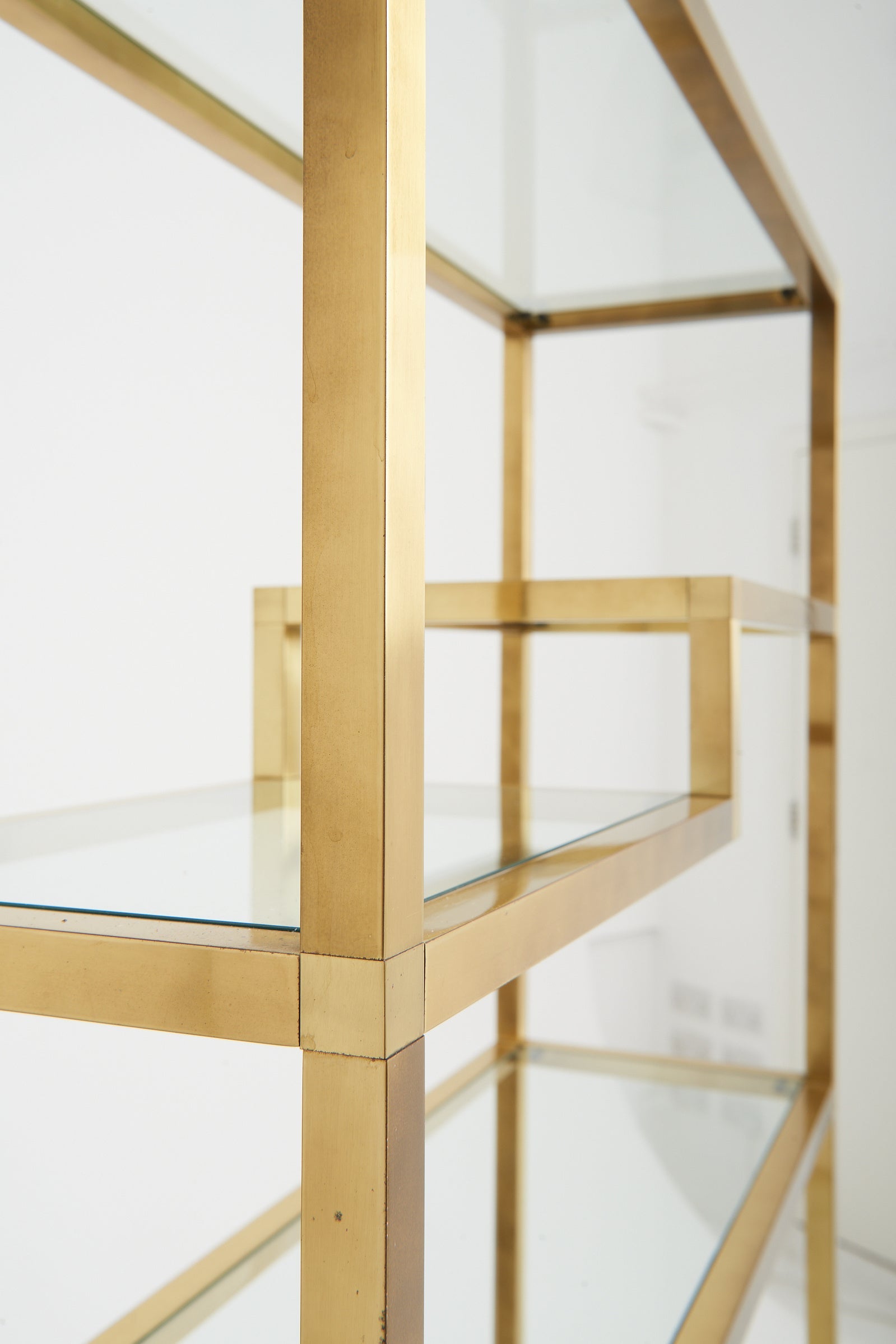 Mid-Century Brass and Glass Etagère