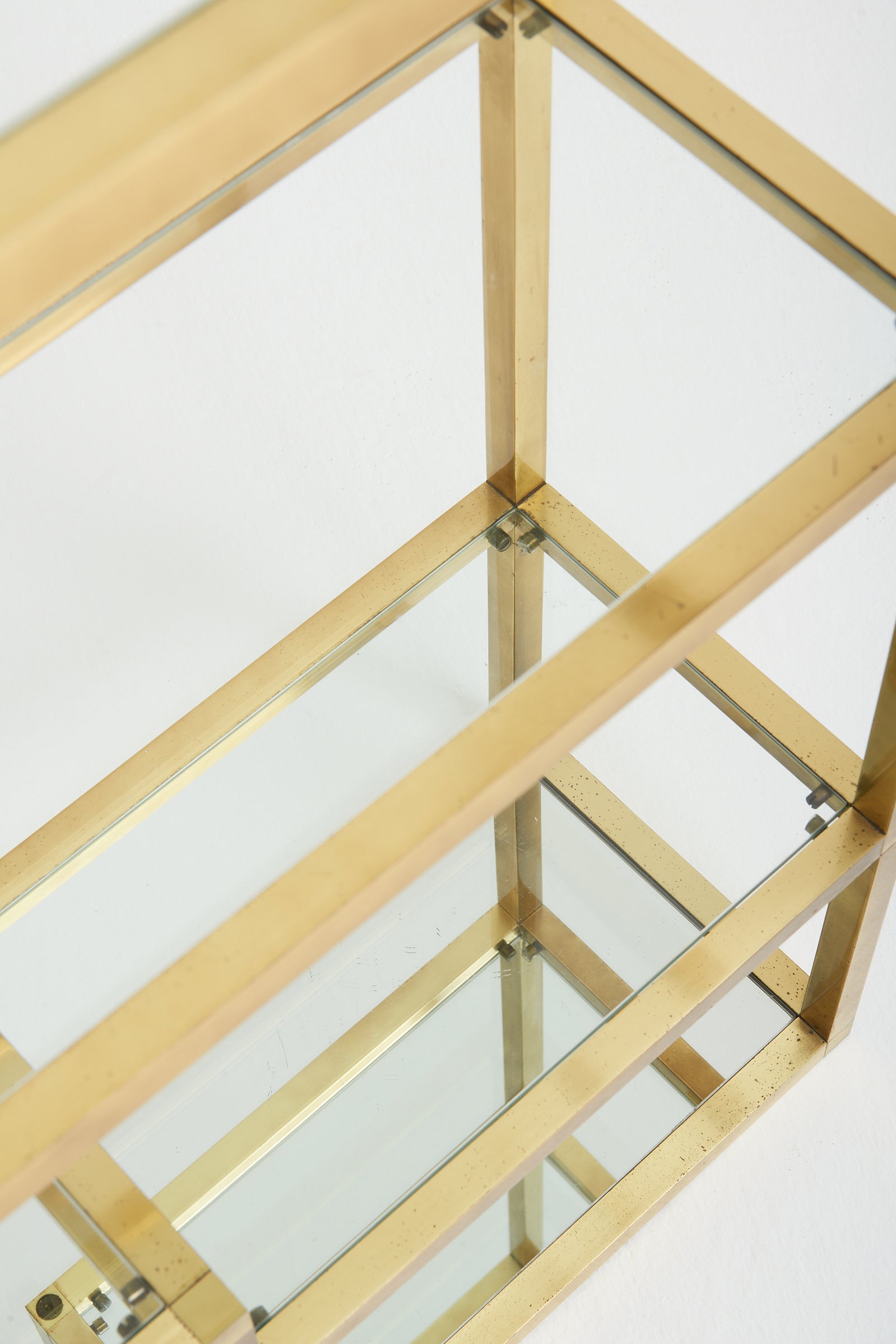 Mid-Century Brass and Glass Etagère