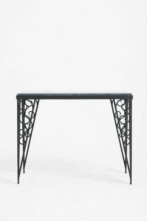 Art Deco Marble Top Console Table