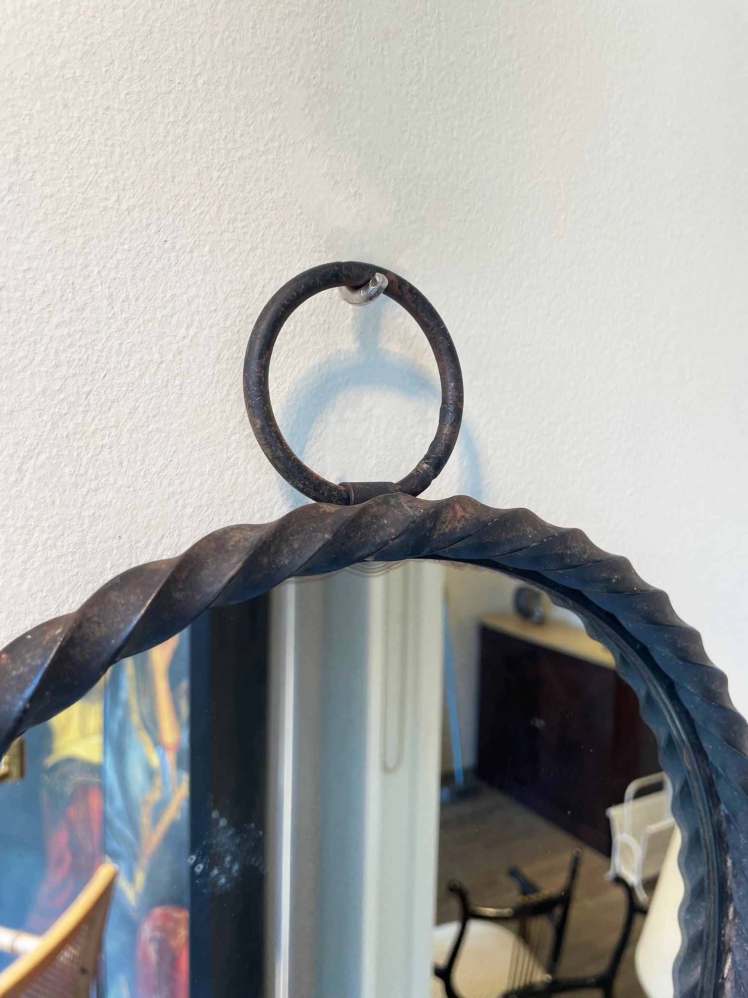Mid-Century Round Mirror