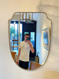 7411- Mid-Century Brass Shield Mirror