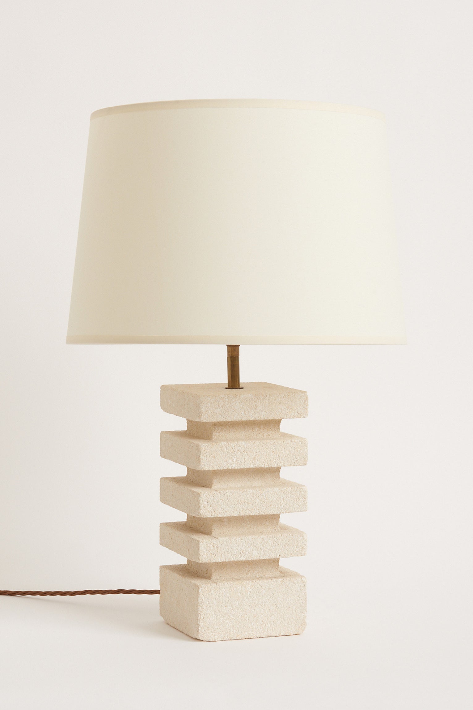 7439- Mid-Century Stone Table Lamp