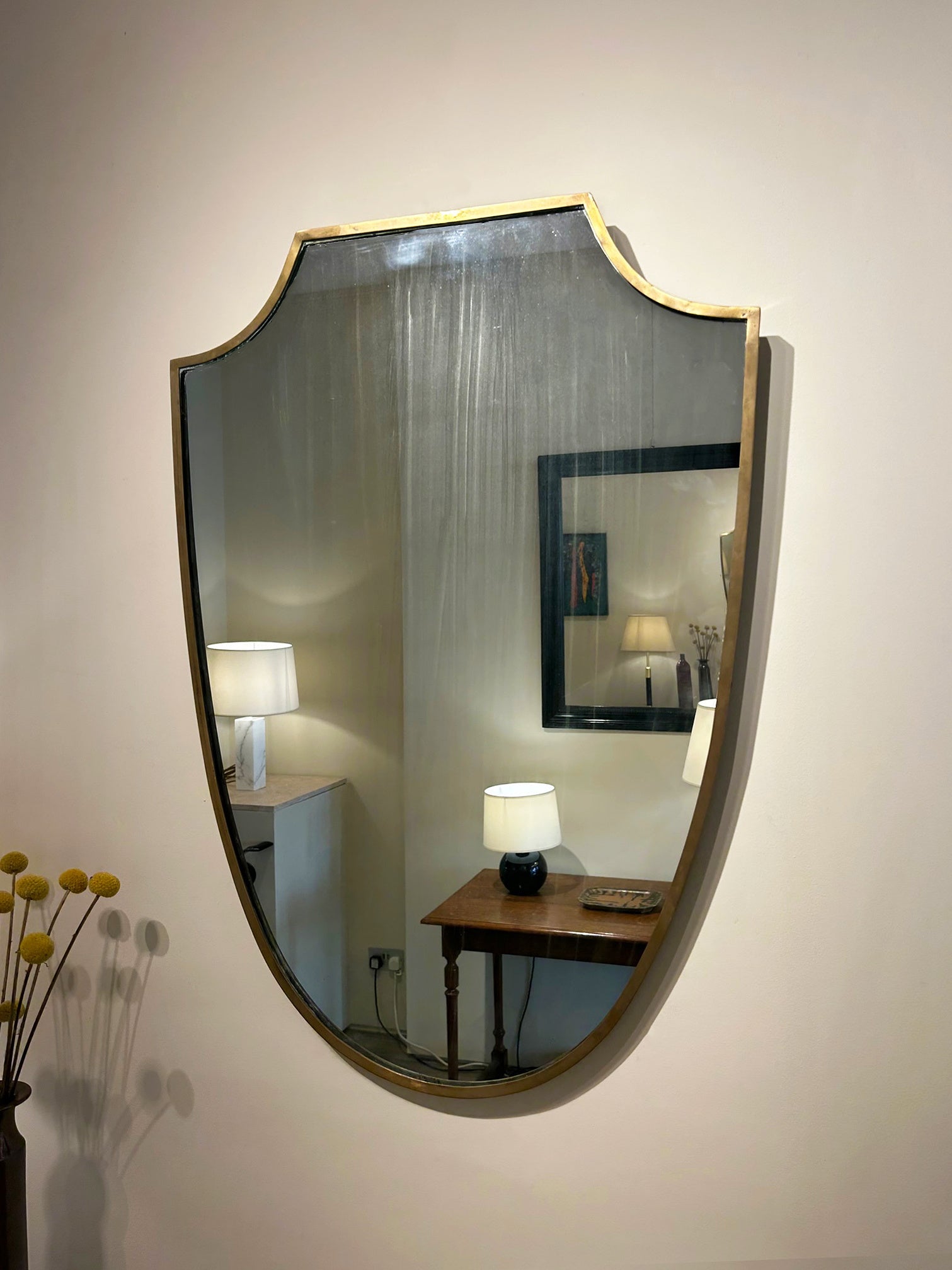 Brass Shield Mirror