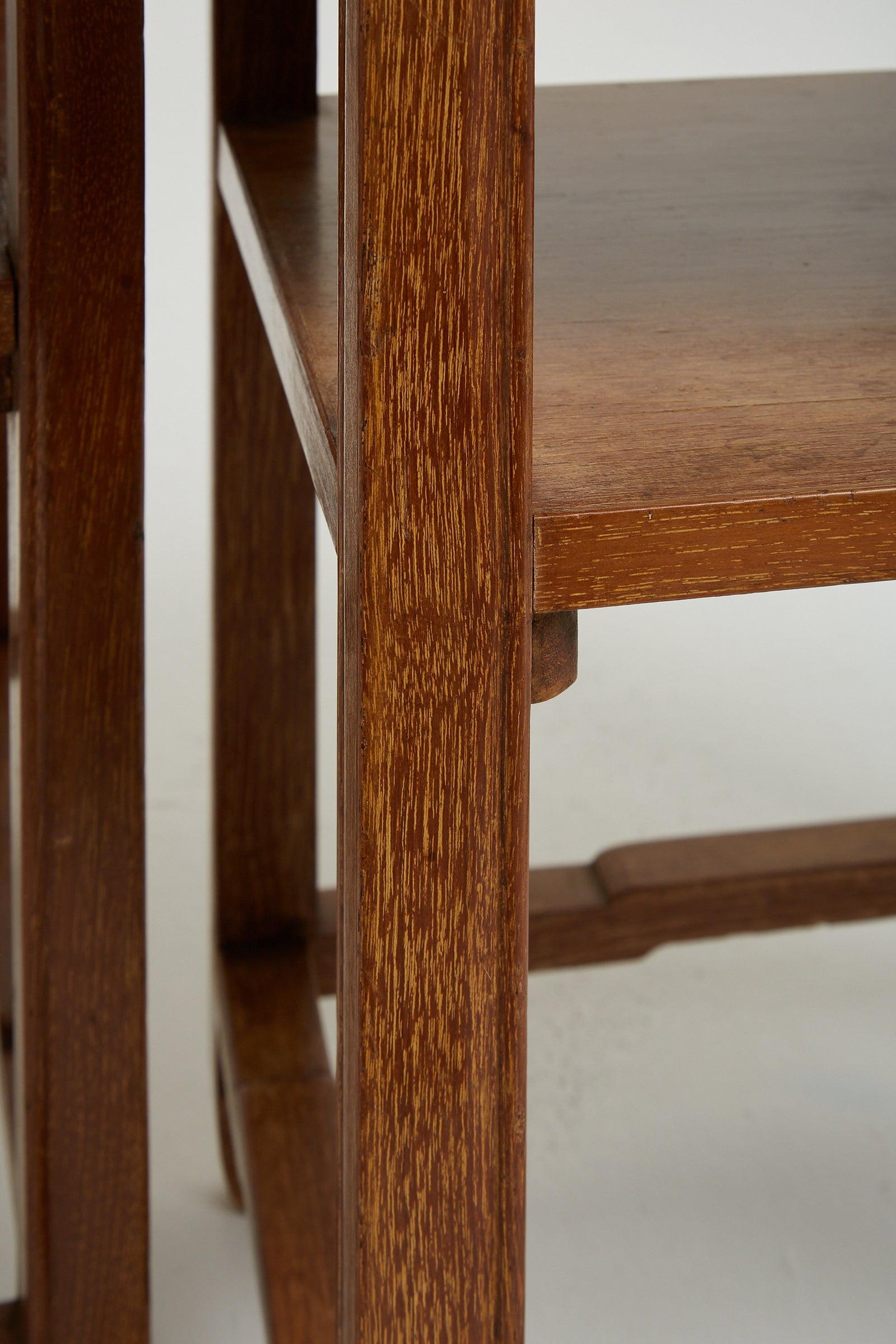 Pair of Limed and Brass Top Side Tables