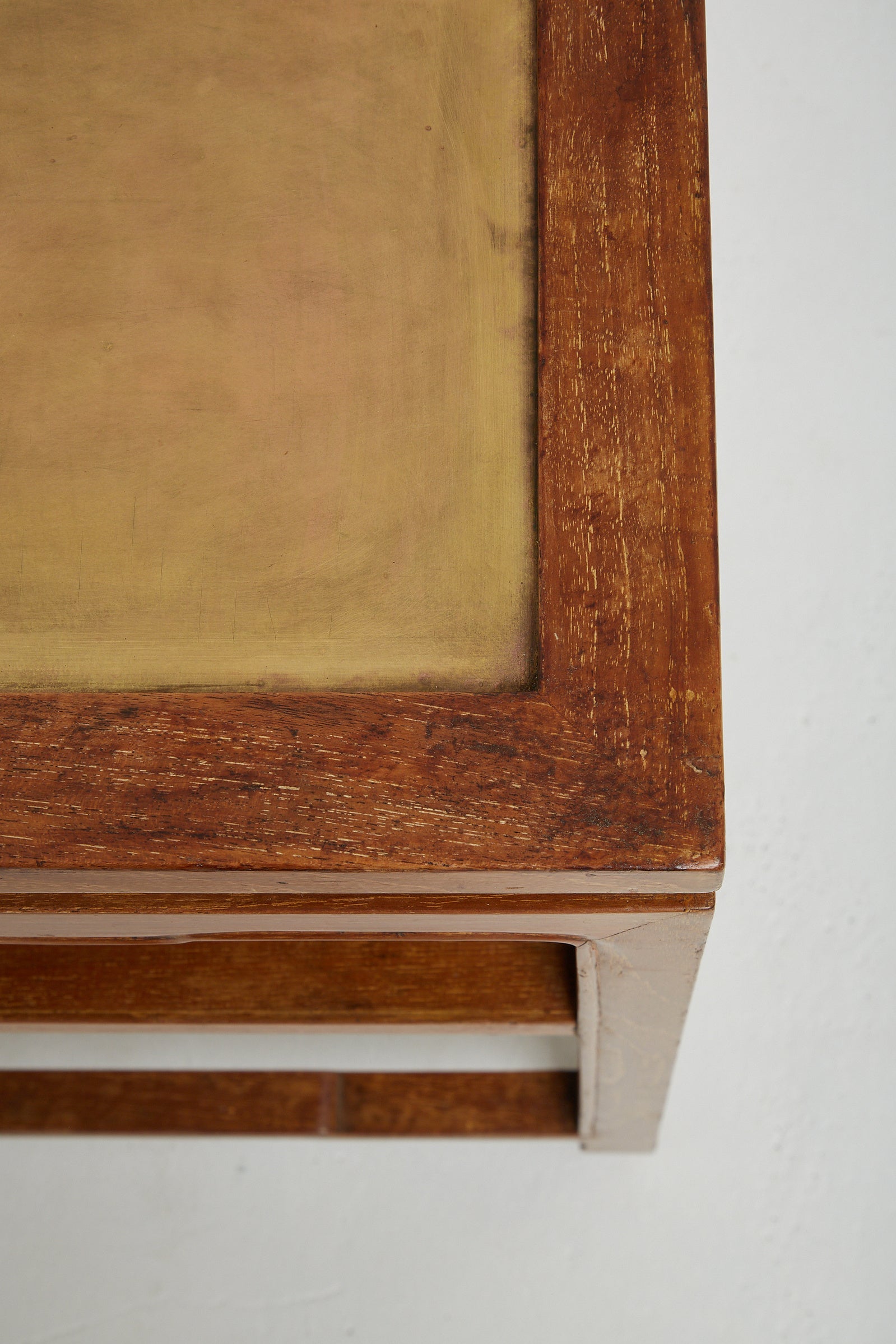 Pair of Limed and Brass Top Side Tables