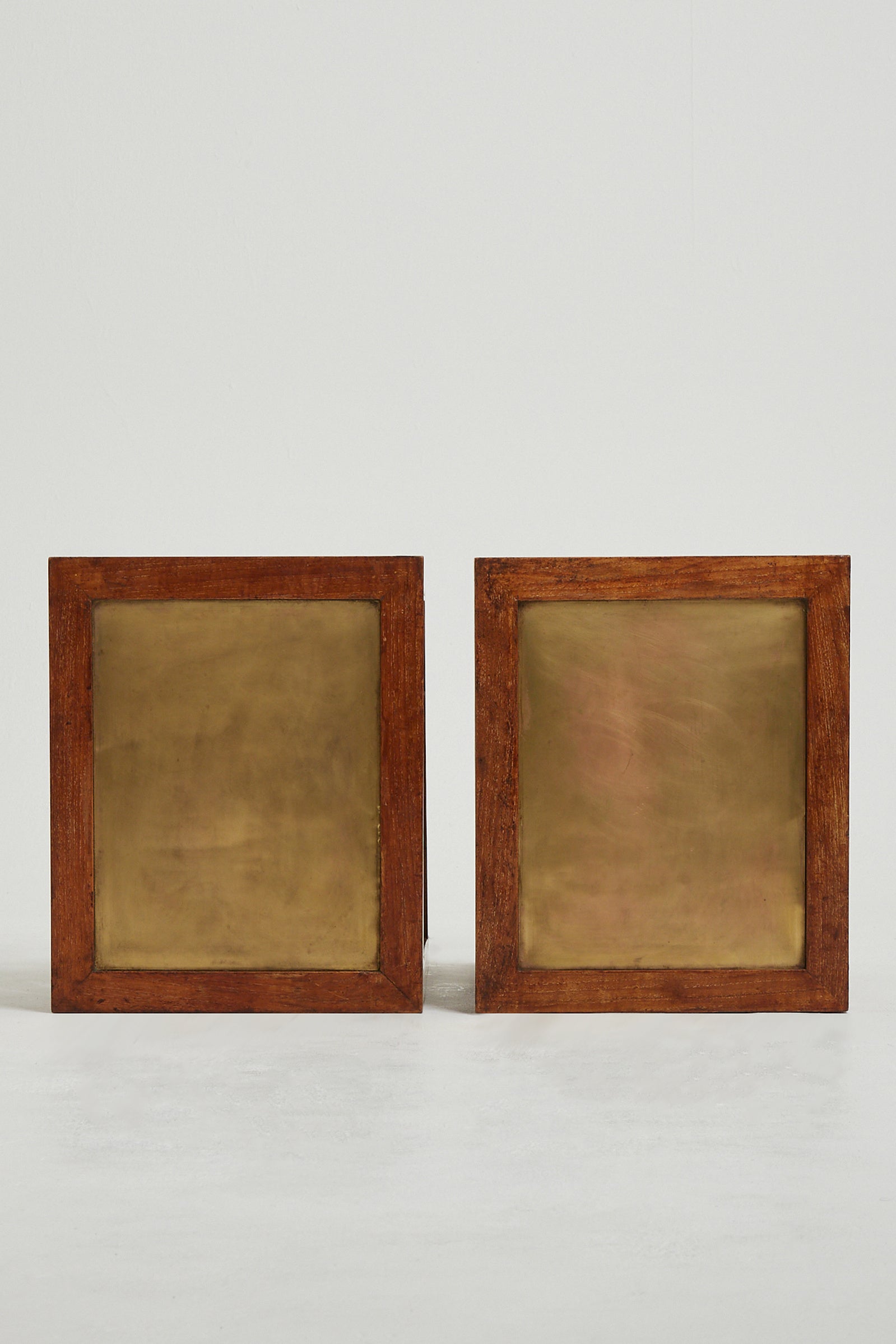 Pair of Limed and Brass Top Side Tables