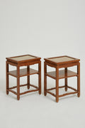 7505- Pair of Limed and Brass Top Side Tables