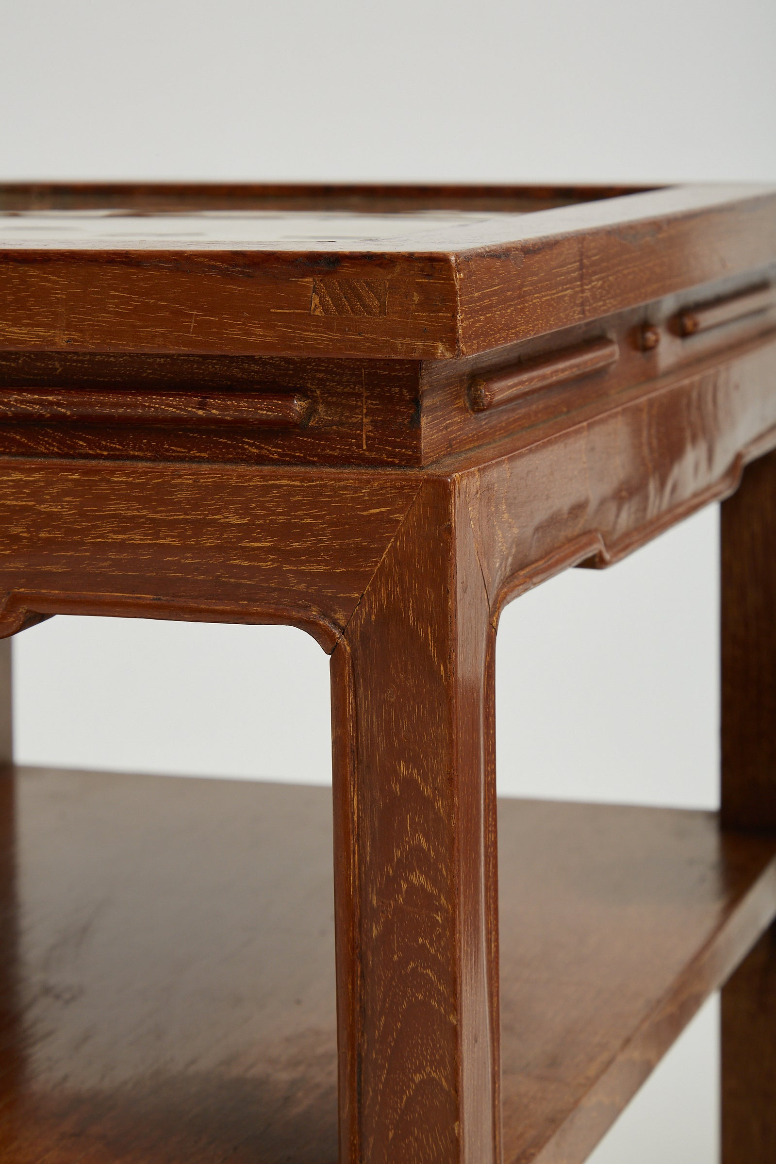 Pair of Limed and Brass Top Side Tables