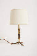 7608- Mid-Century Brass and Horn Table Lamp